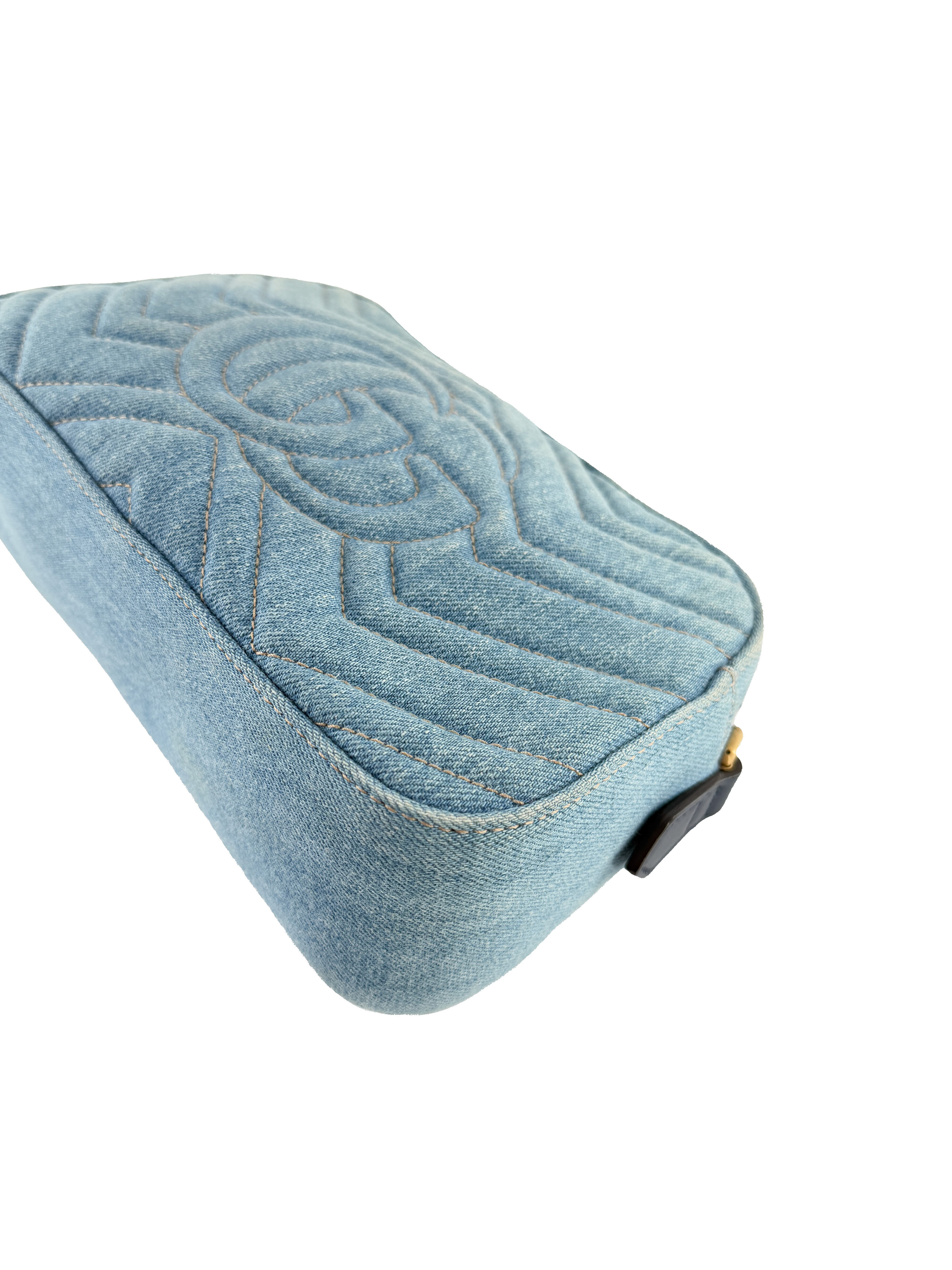 Gucci denim Marmont Matelassé Pearly GG crossbody 447632 520981