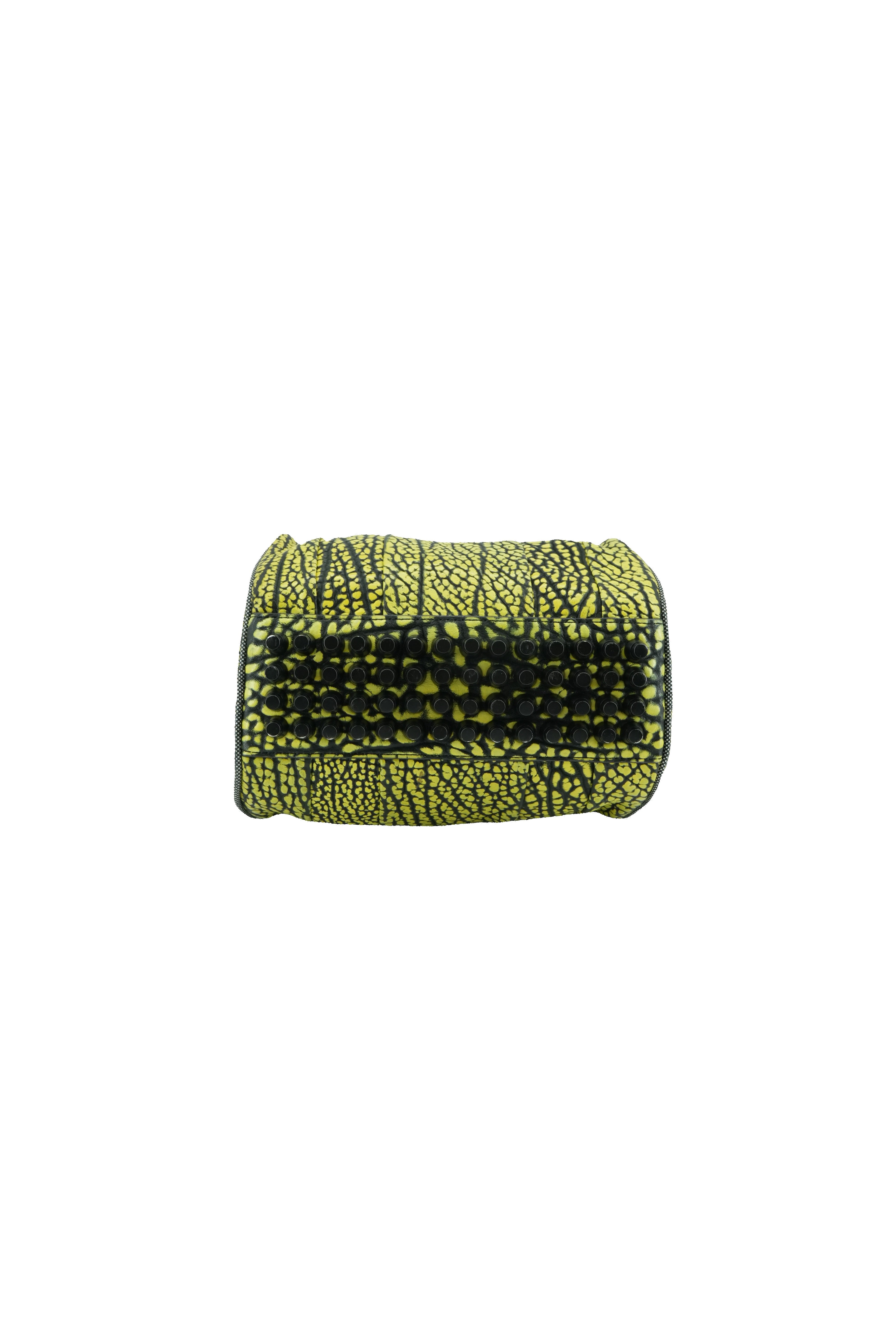 Alexander Wang neon green black Rockie satchel