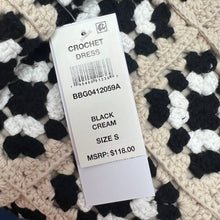 Design History cream black crochet tank dress size S NWT