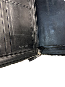 Givenchy black leather zip around wallet