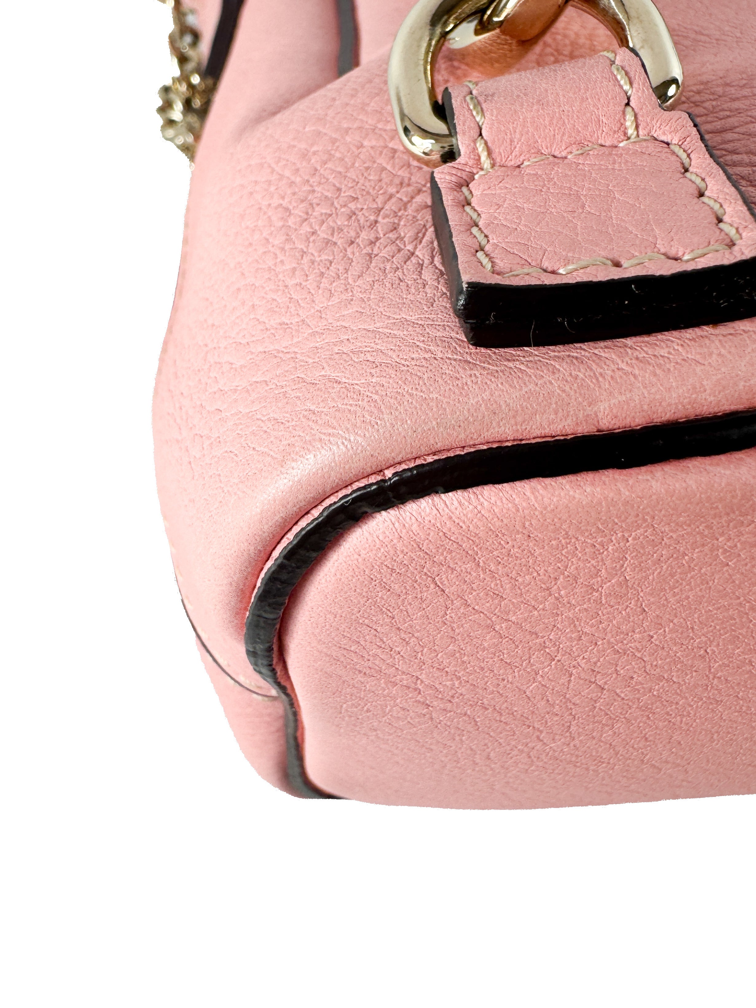 Chloé light pink leather & suede mini Faye backpack  041757652