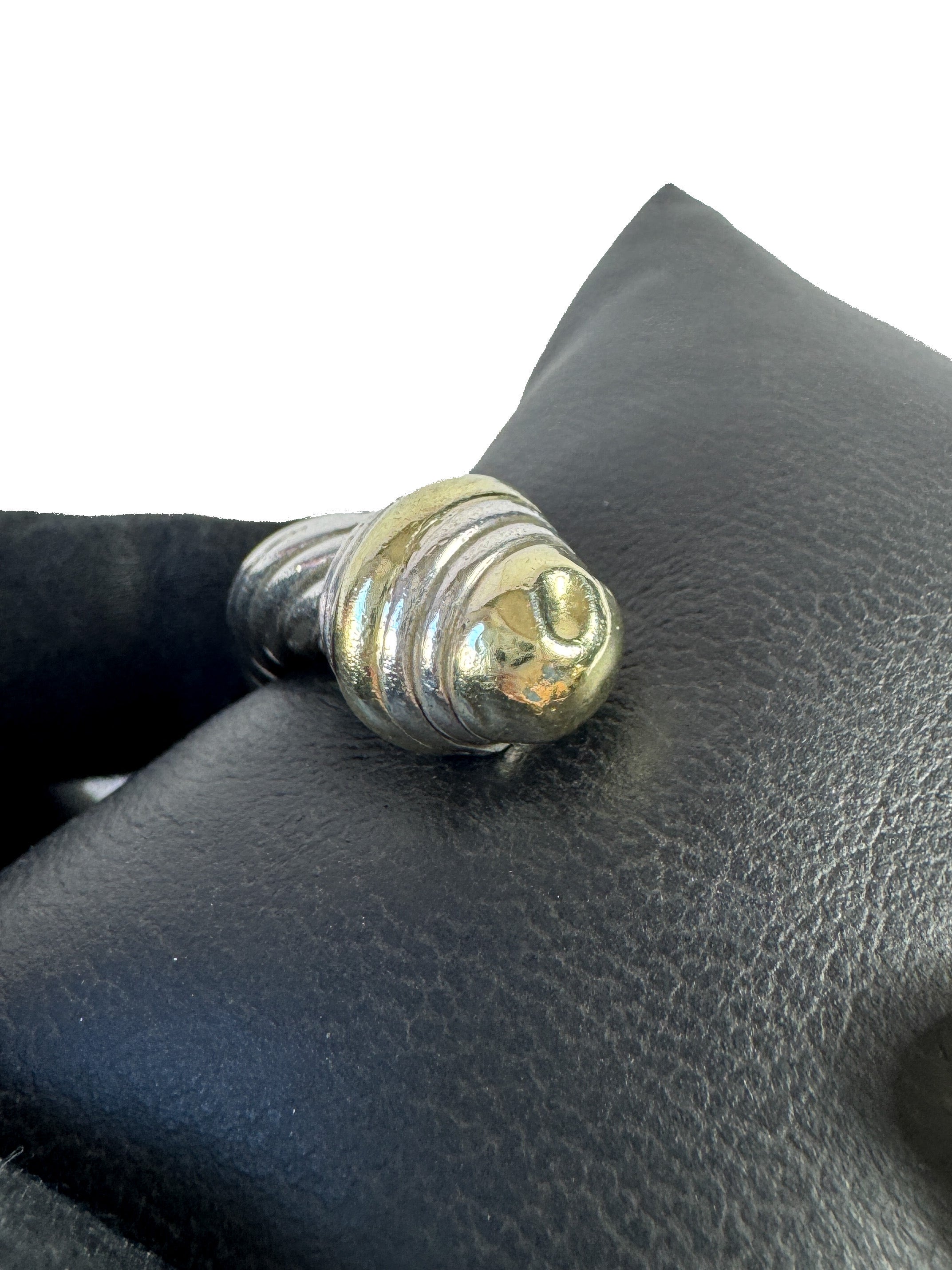 David Yurman sterling silver, 14k gold 5MM dome cable classic bracelet