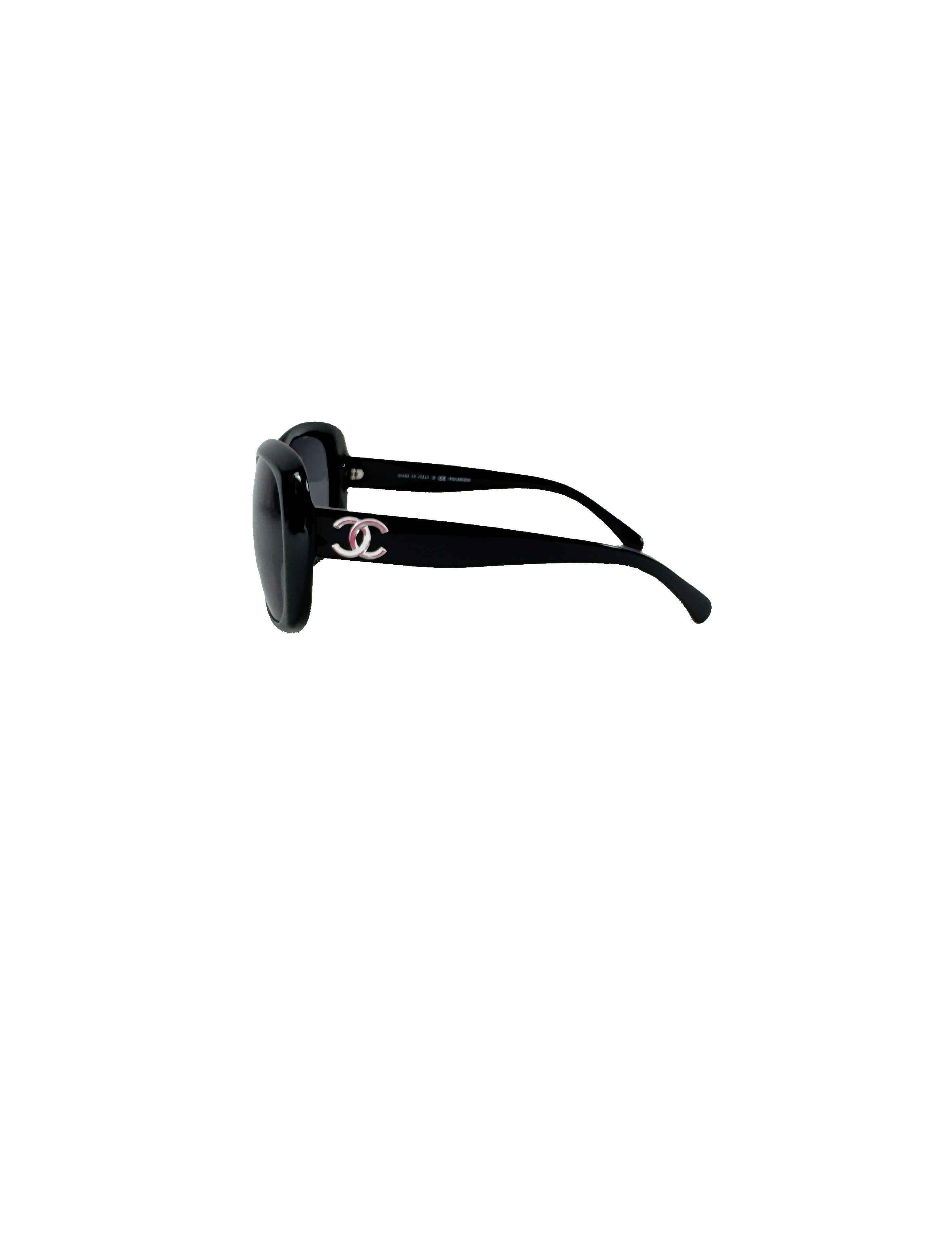 Chanel black polarized sunglasses 5183