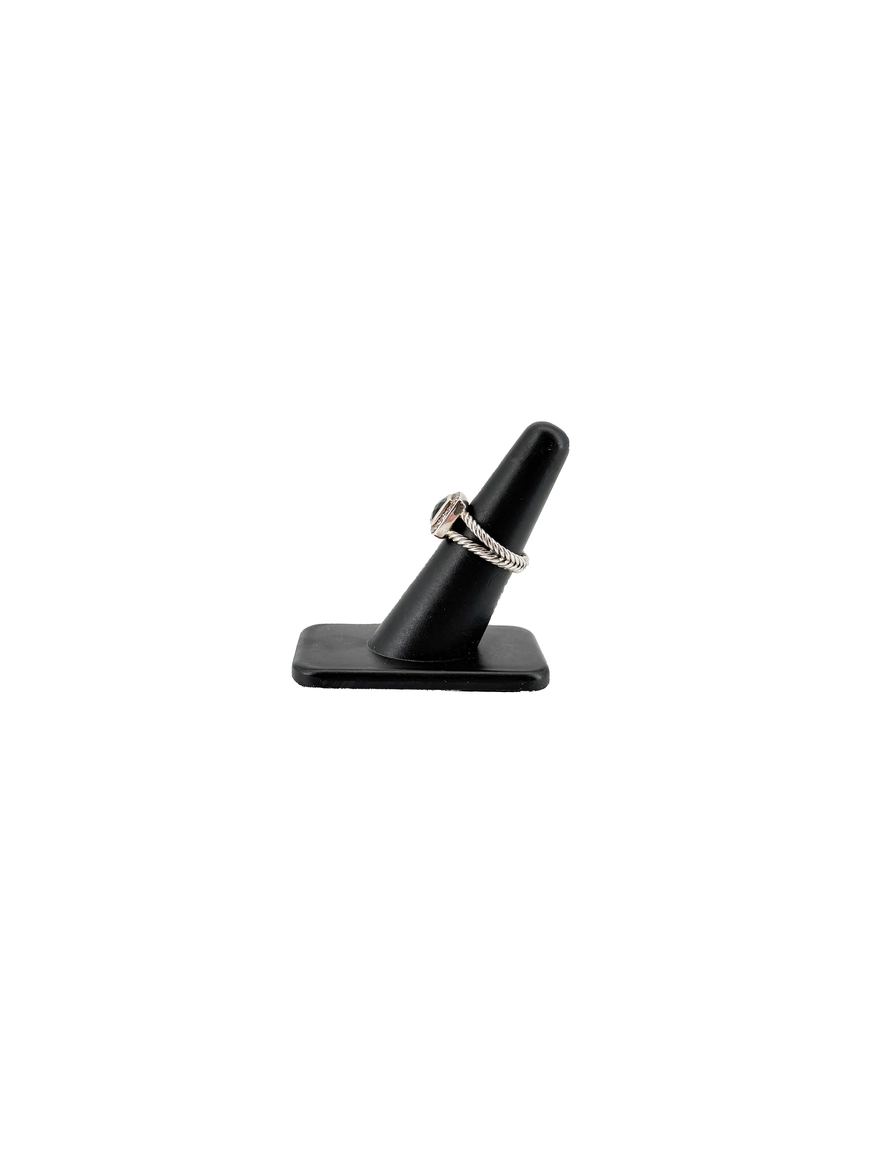 David Yurman sterling silver black onyx Petite Albion ring