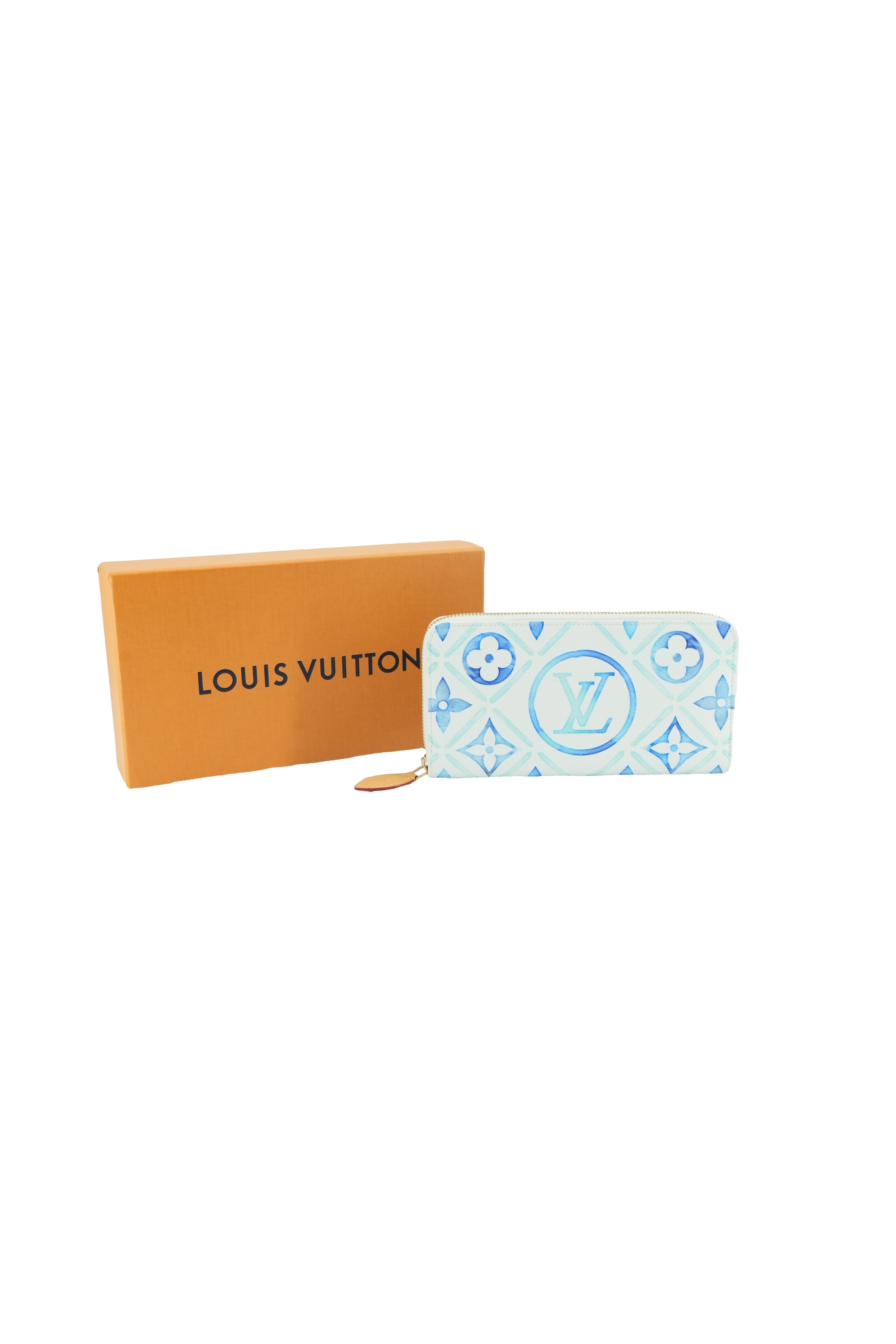 Louis Vuitton monogram Tiles by the Pool lagoon blue zippy wallet NFC