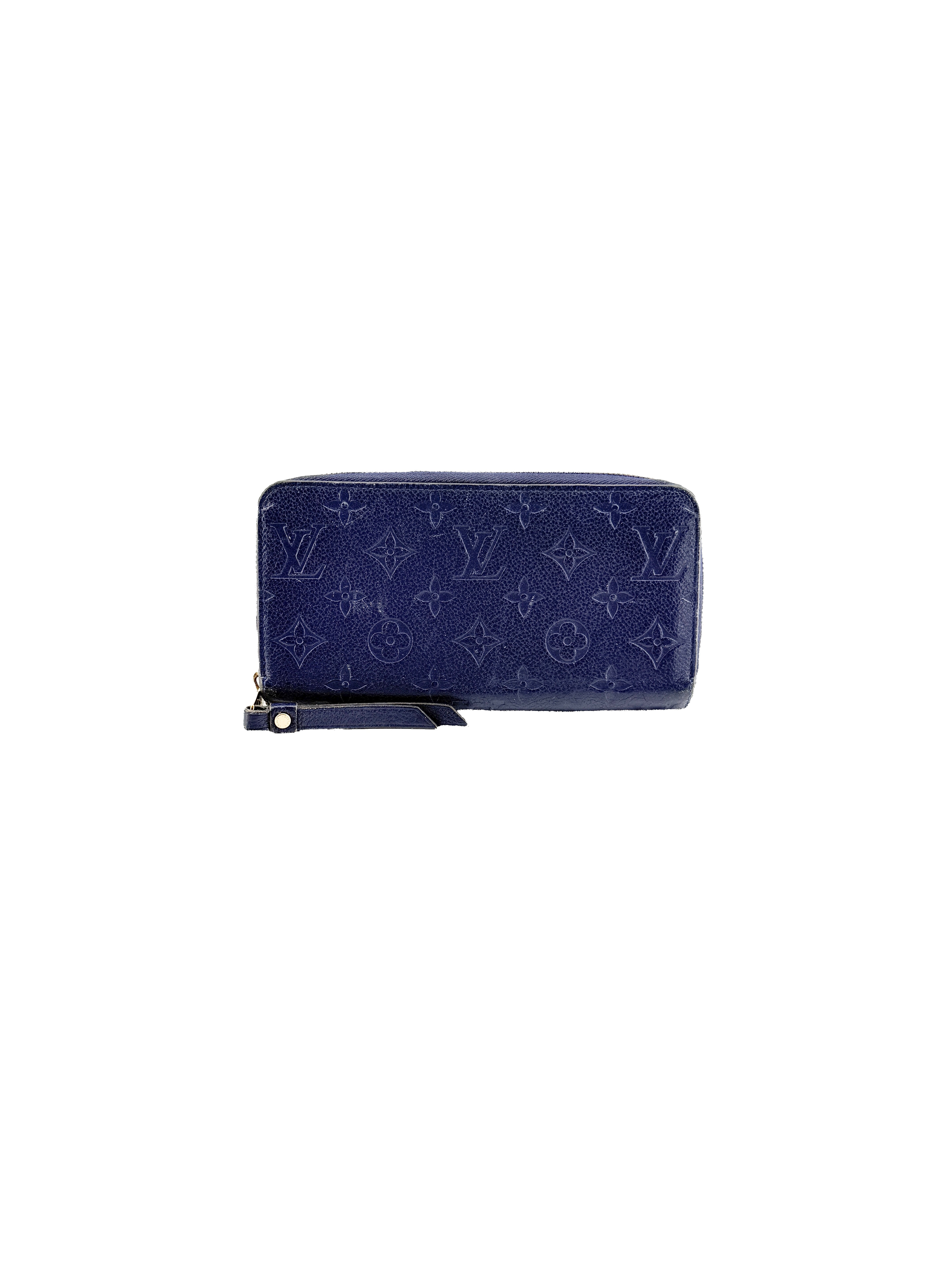 Louis Vuitton navy monogram empreinte zippy wallet SP1145