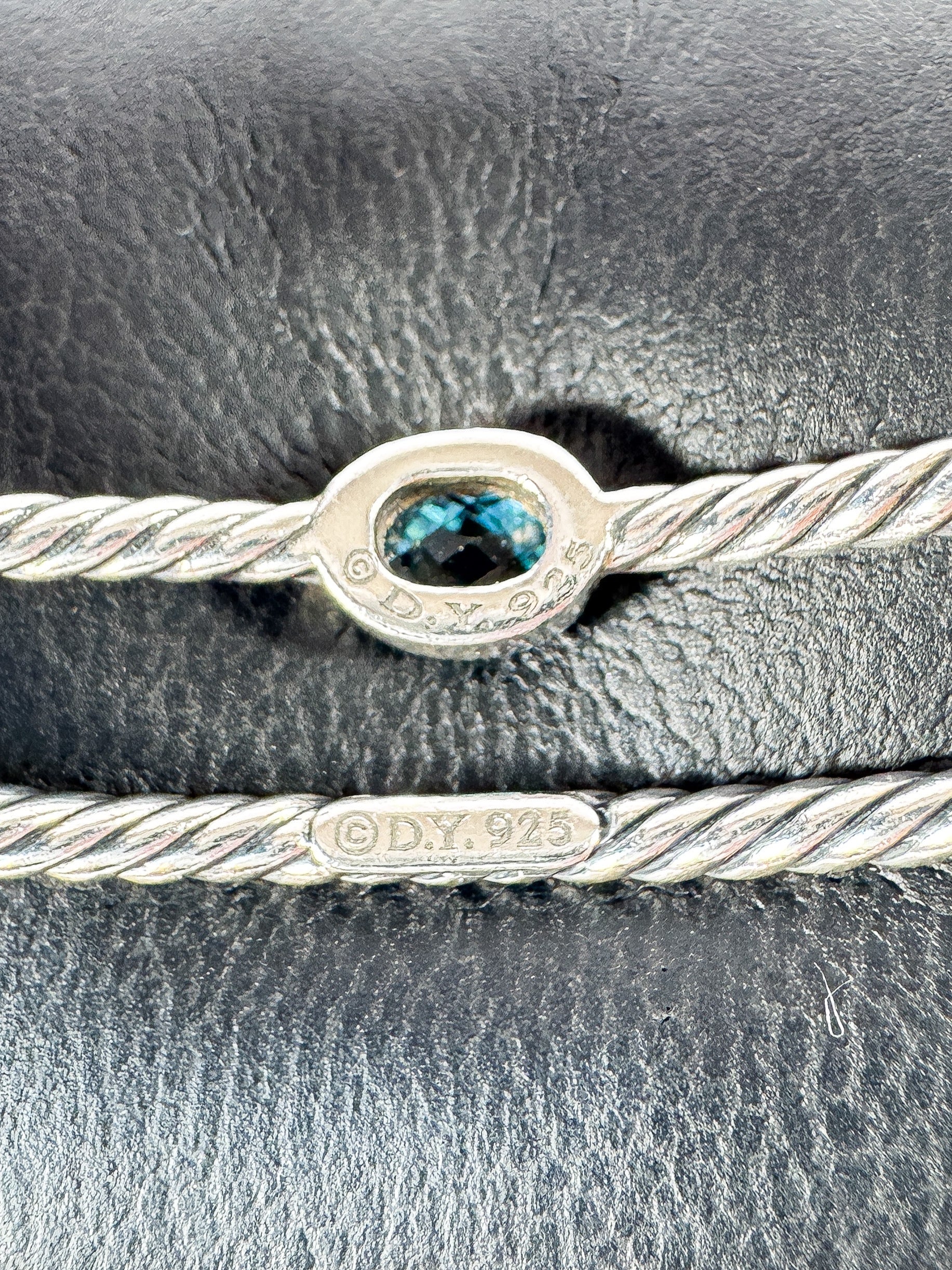 David Yurman sterling silver/blue topaz bangle set
