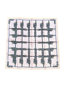 Cartier Panthère light pink silk vintage scarf 90cm