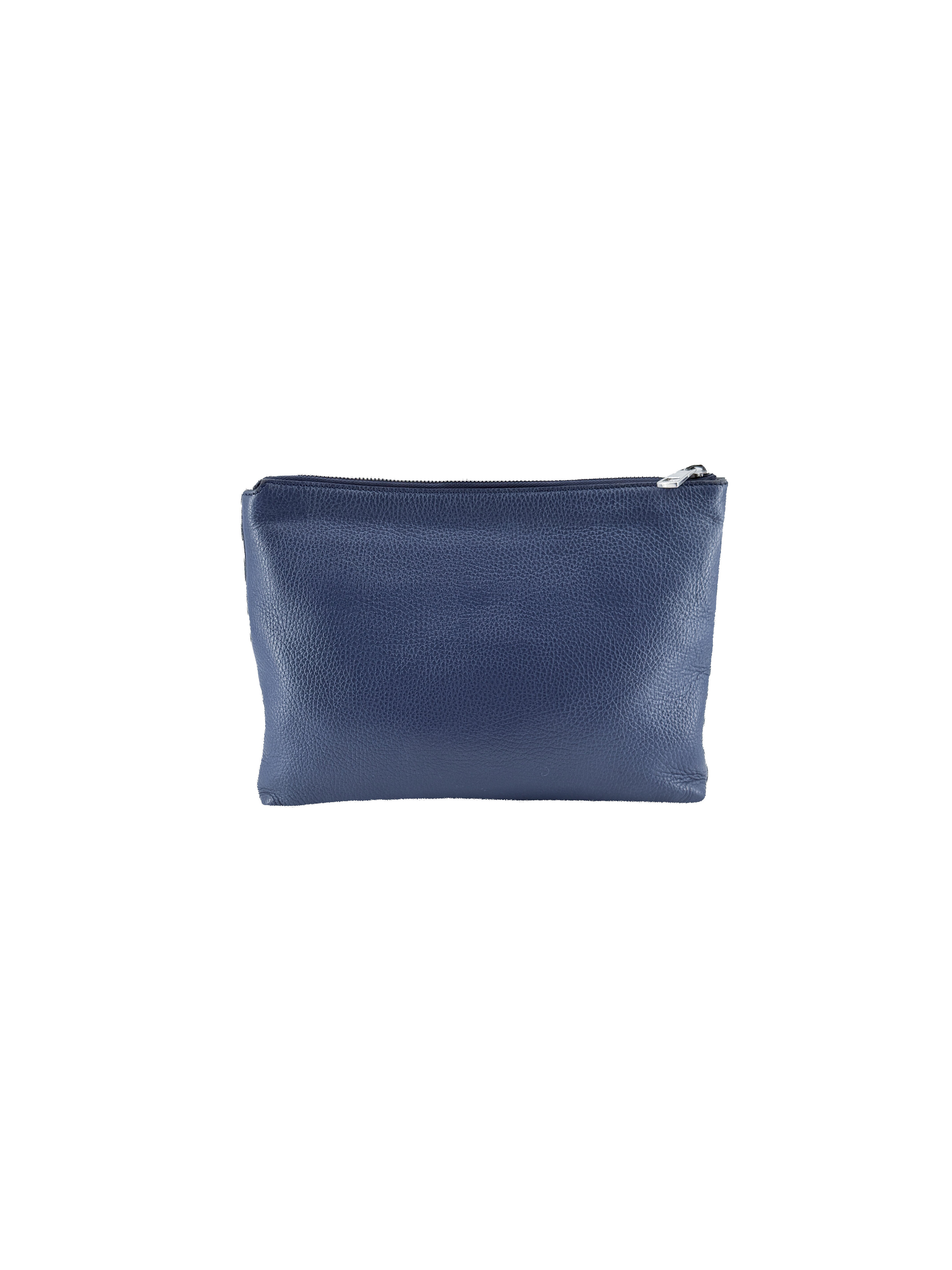 Gucci navy leather oversized wristlet 387075 486628