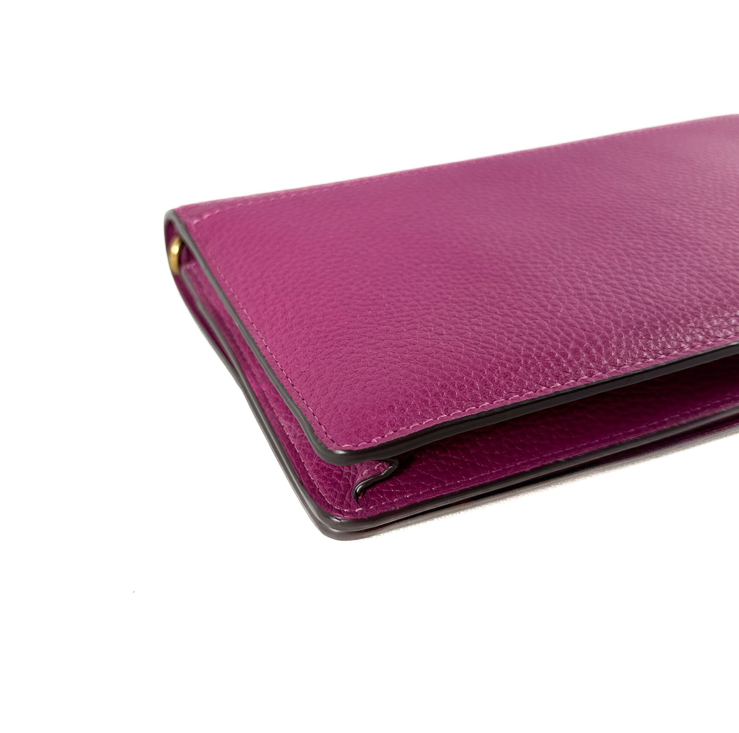 Coach Hayden purple leather foldover WOC NWT