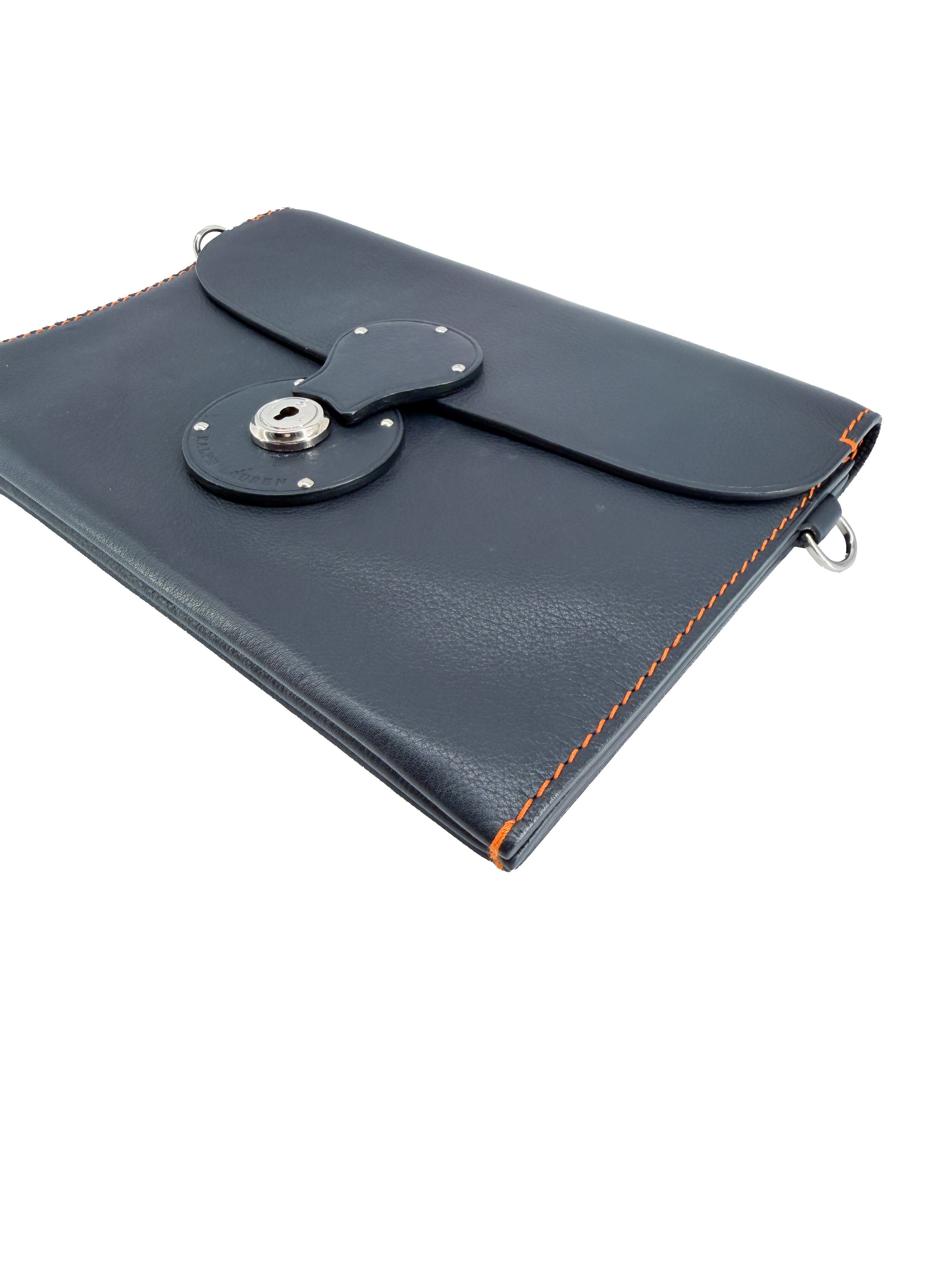 Ralph Lauren navy leather Ricky crossbody