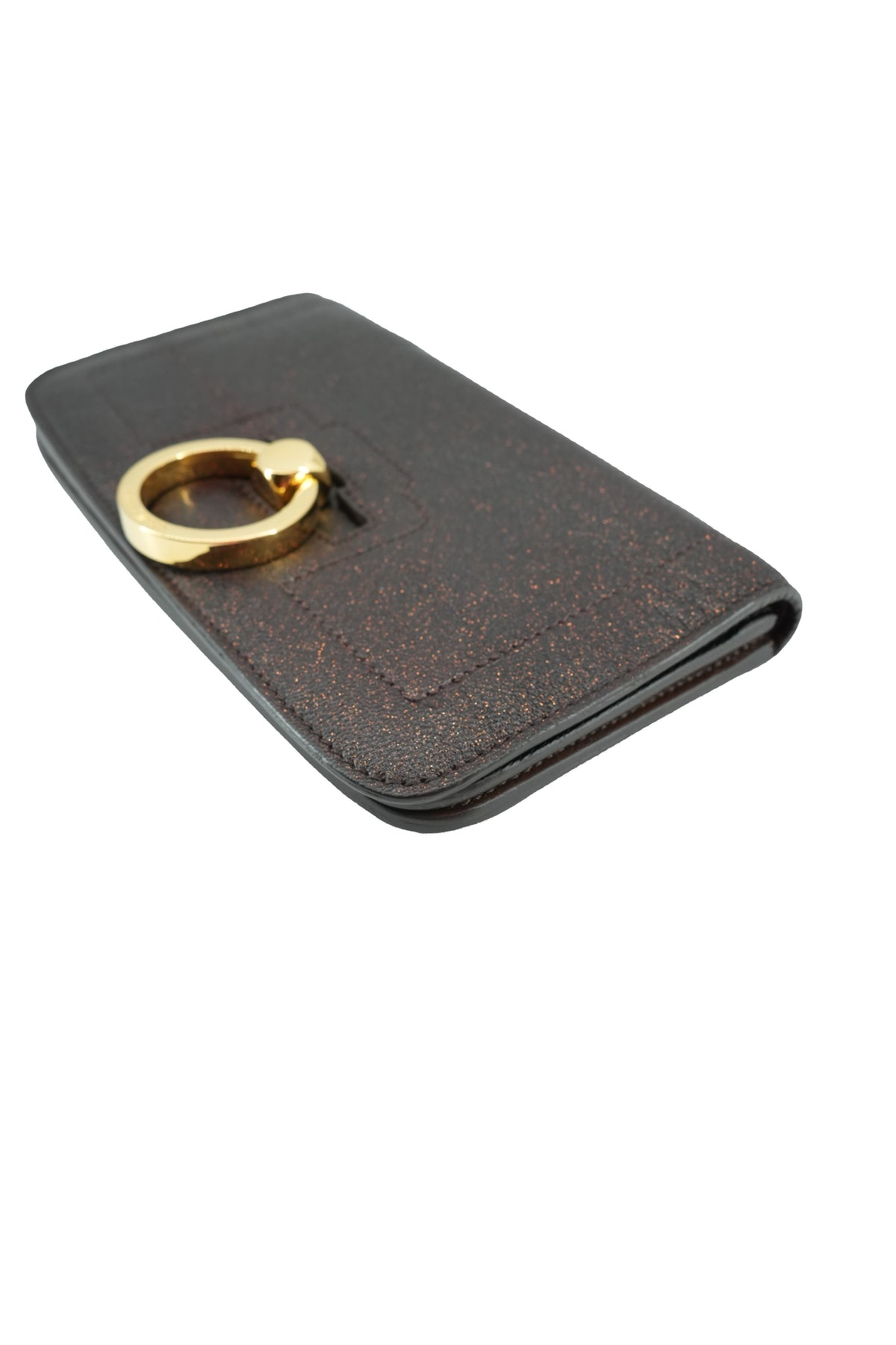 Jimmy Choo brown metallic clutch