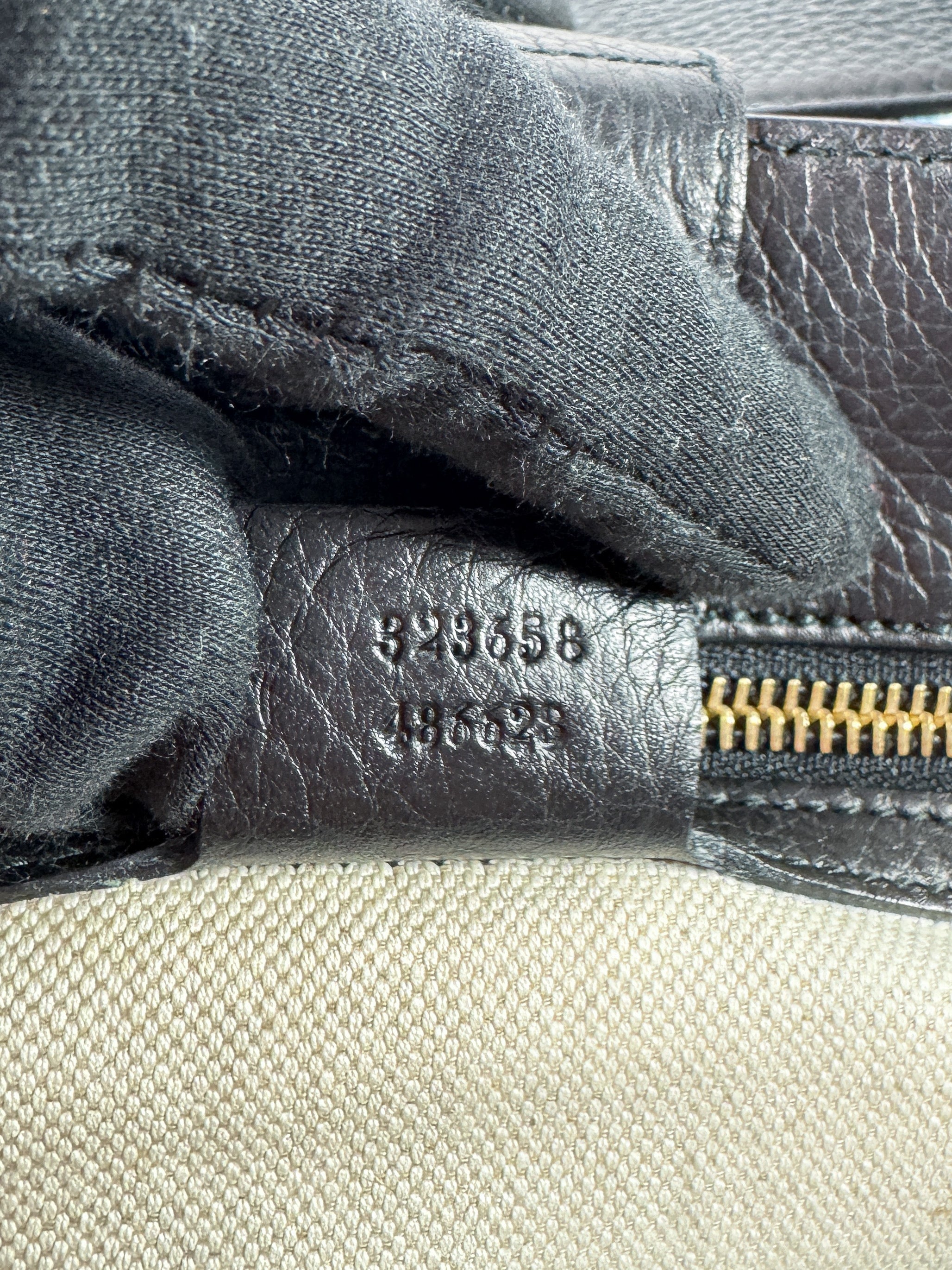 Gucci black floral knight bamboo handle shopper large 323658486628