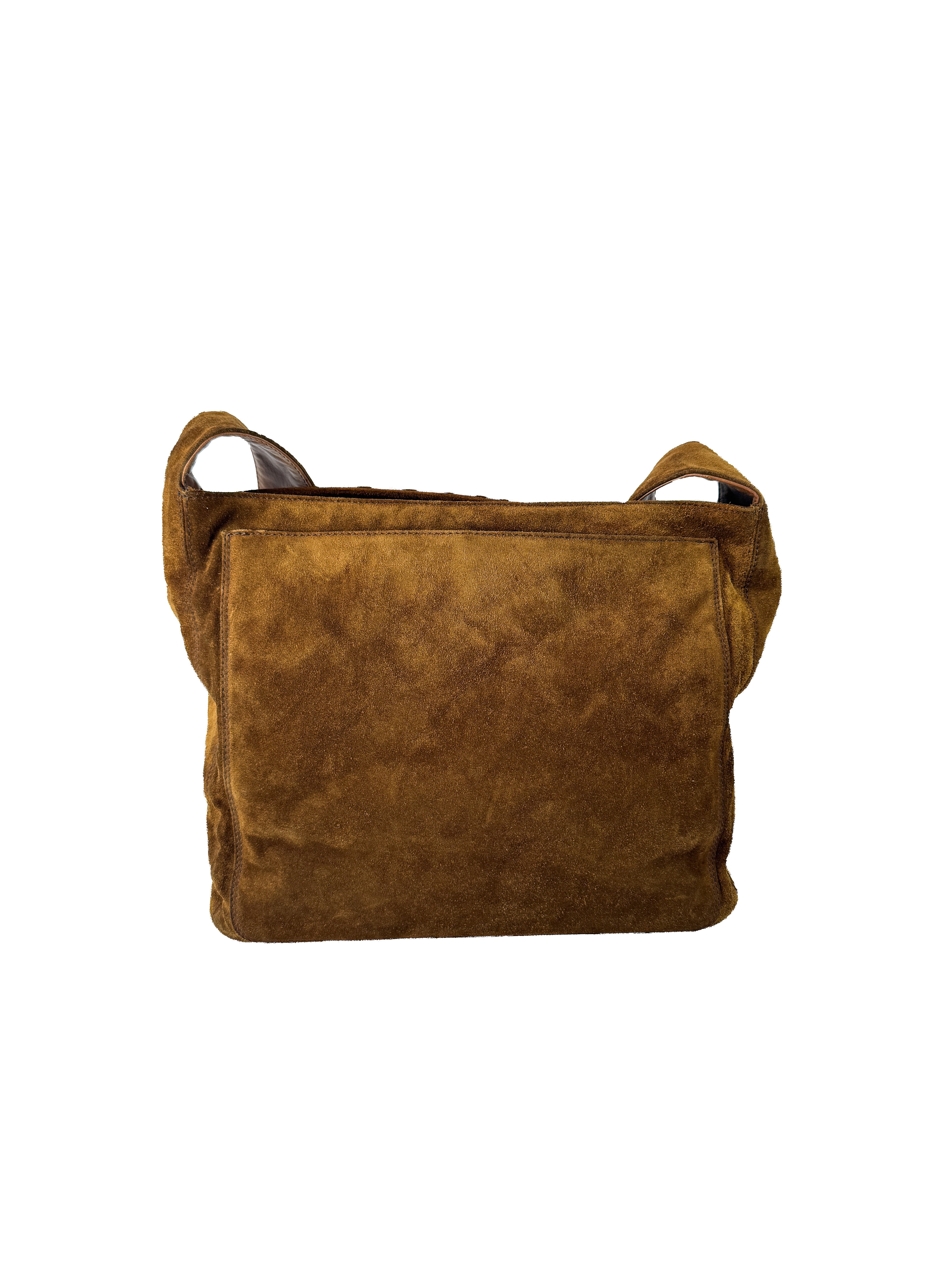 Chanel brown suede CC logo tassel bag 5009482