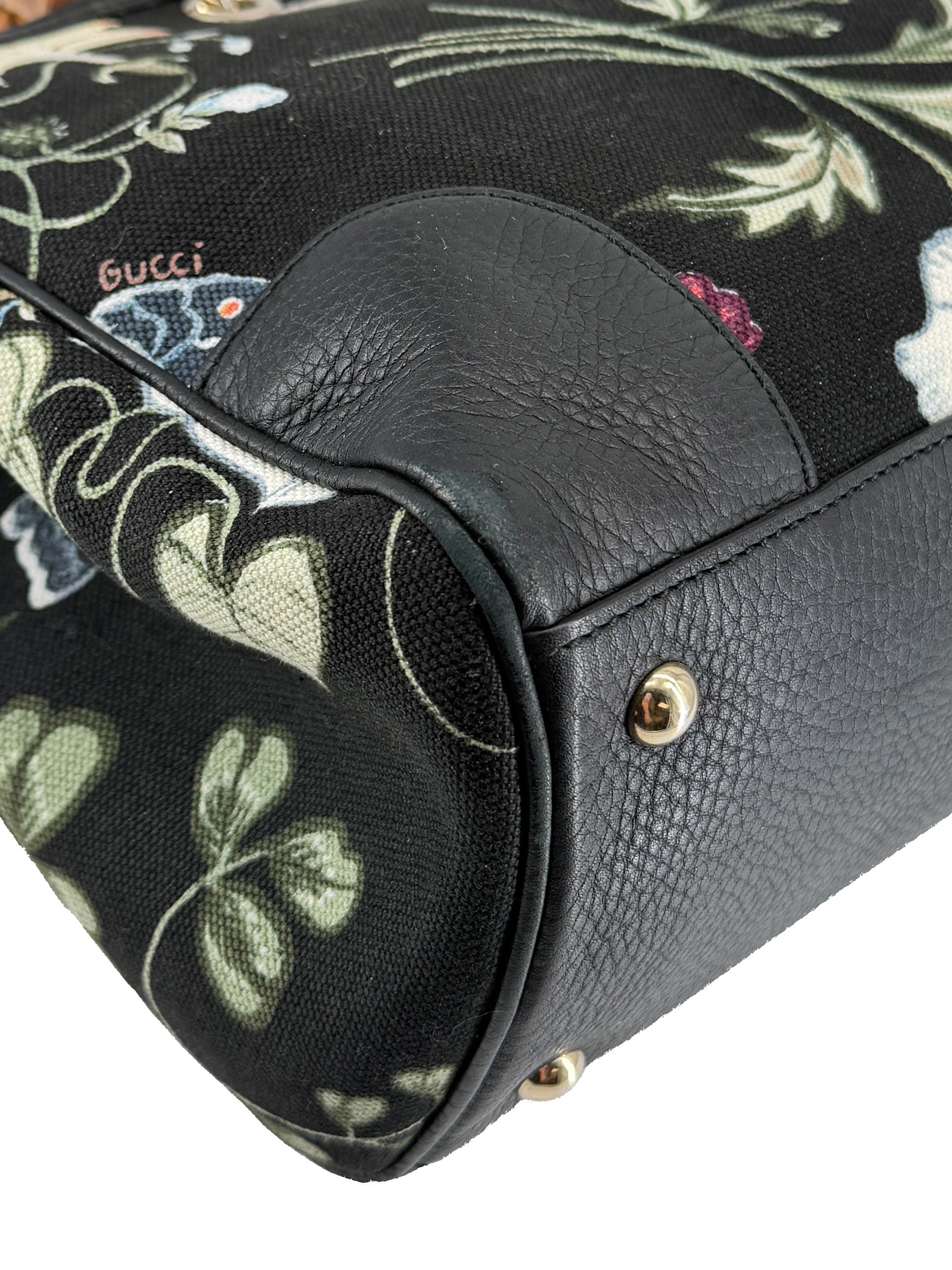 Gucci floral Knight medium Bamboo shopper 323660 520981