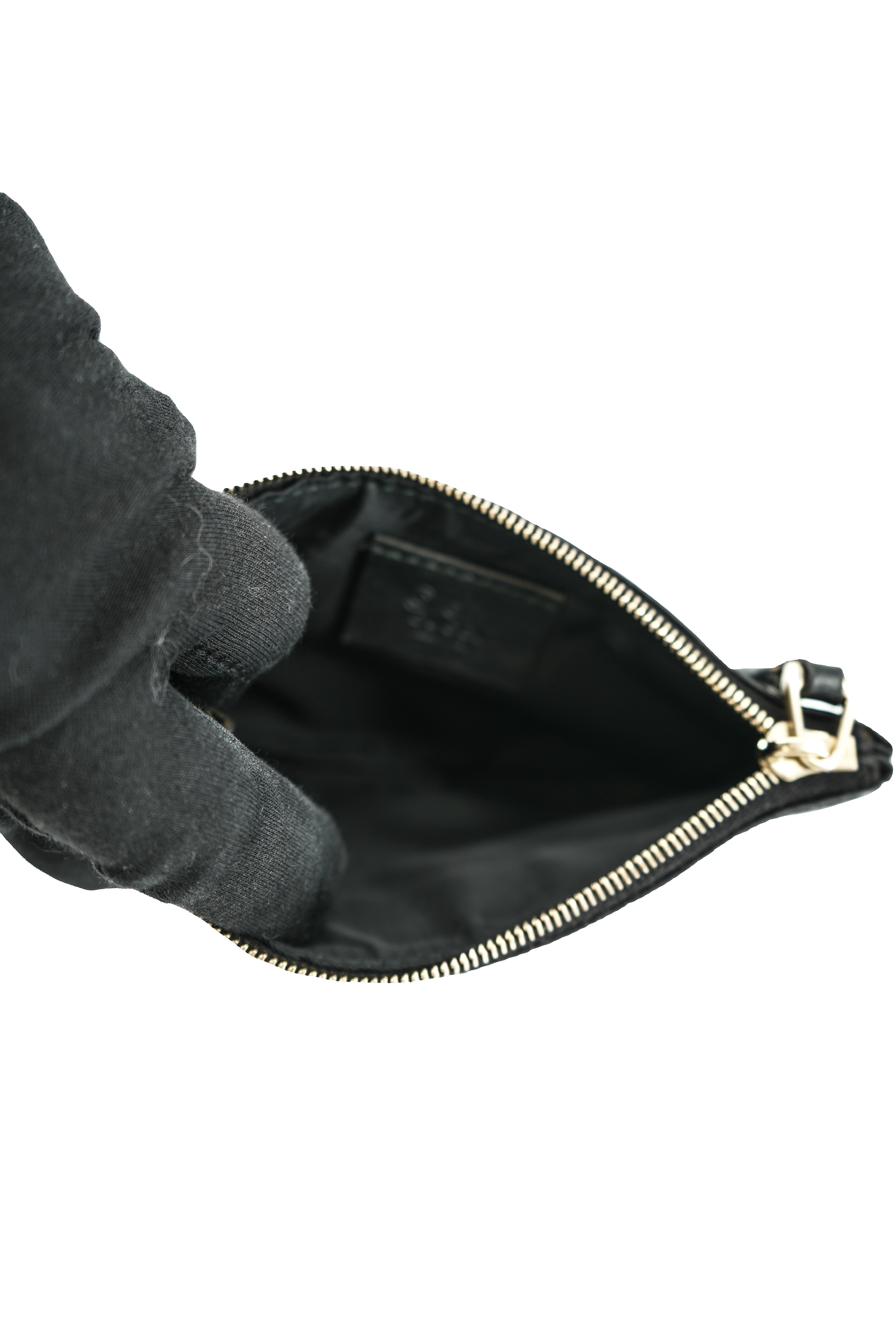 Gucci black leather Guccissima key pouch 544248 205887
