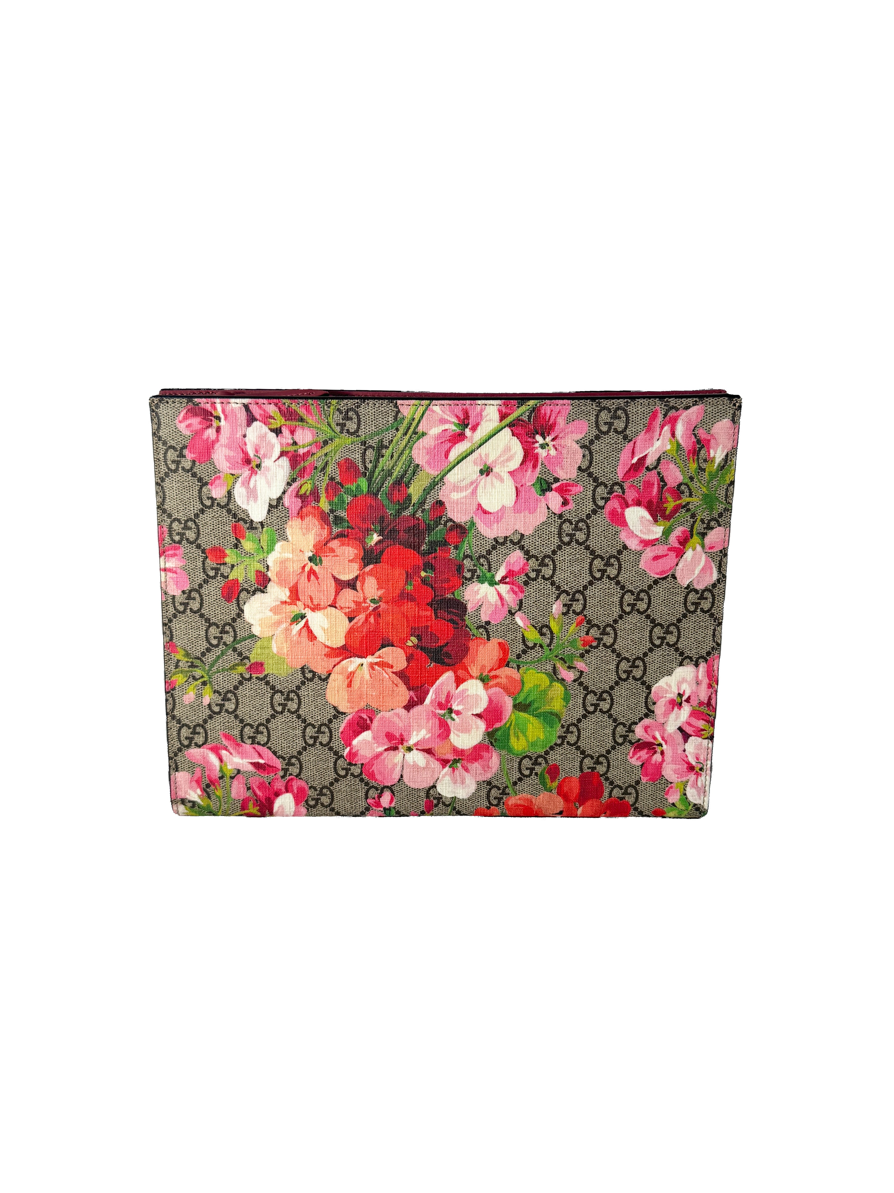 Gucci GG Supreme blooms large zip pouch 430268 0416