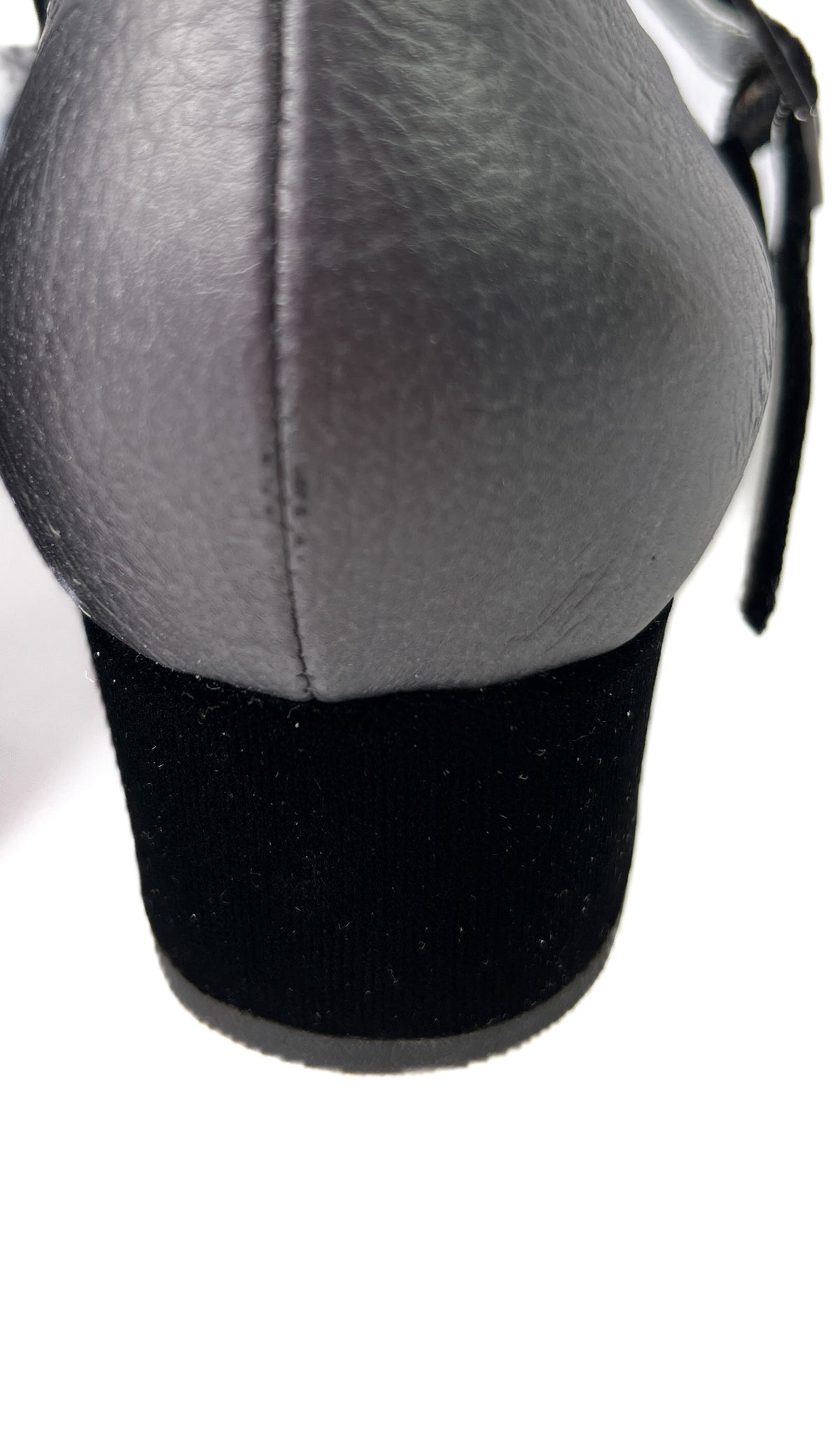 Chanel silver and black leather Mary Janes size 38.5