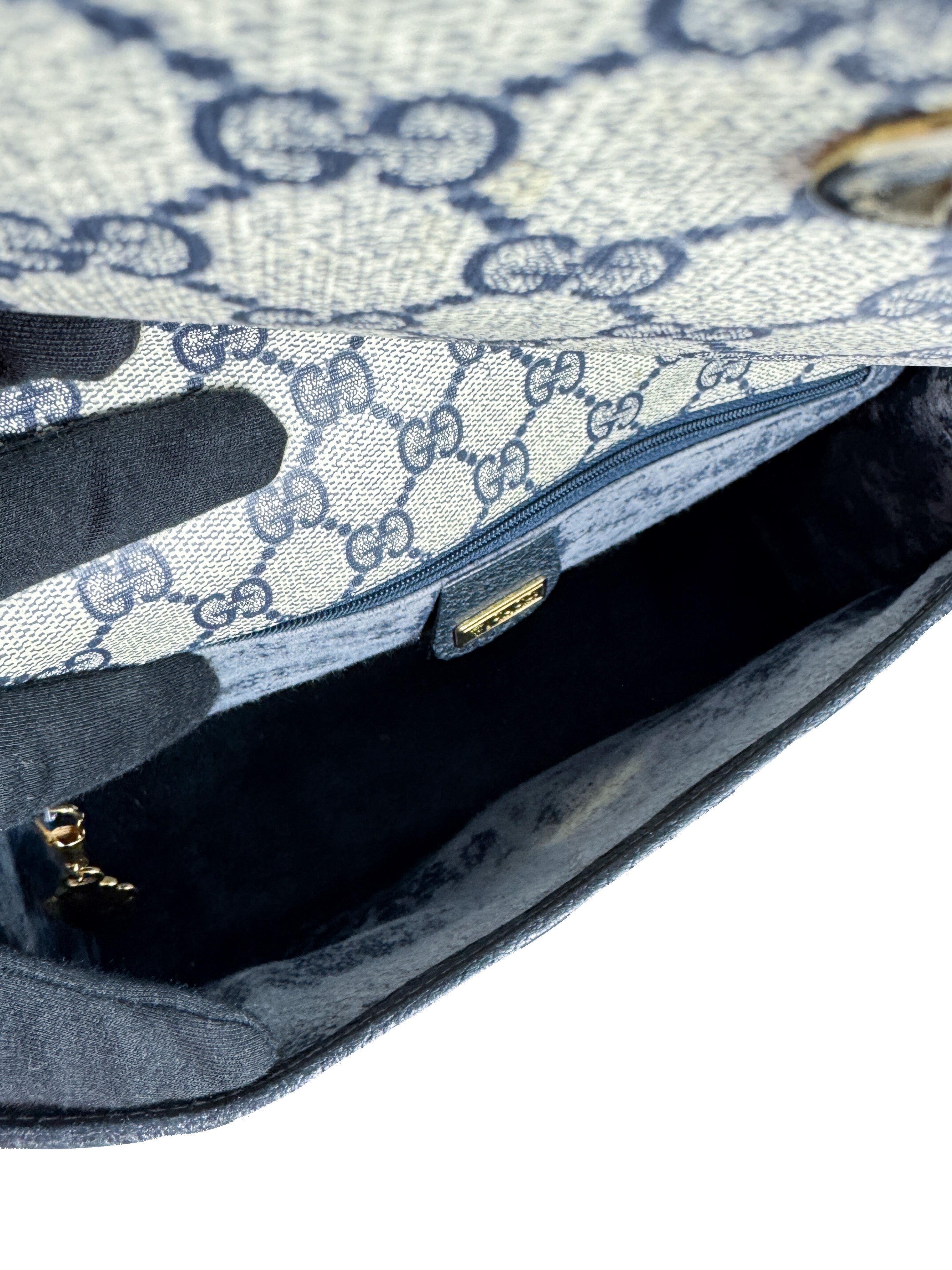 Gucci navy GG vintage sherry line crossbody 001.904.0915