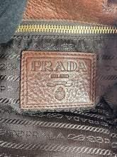 Prada brown leather Cervo Antik drawstring bag  T7