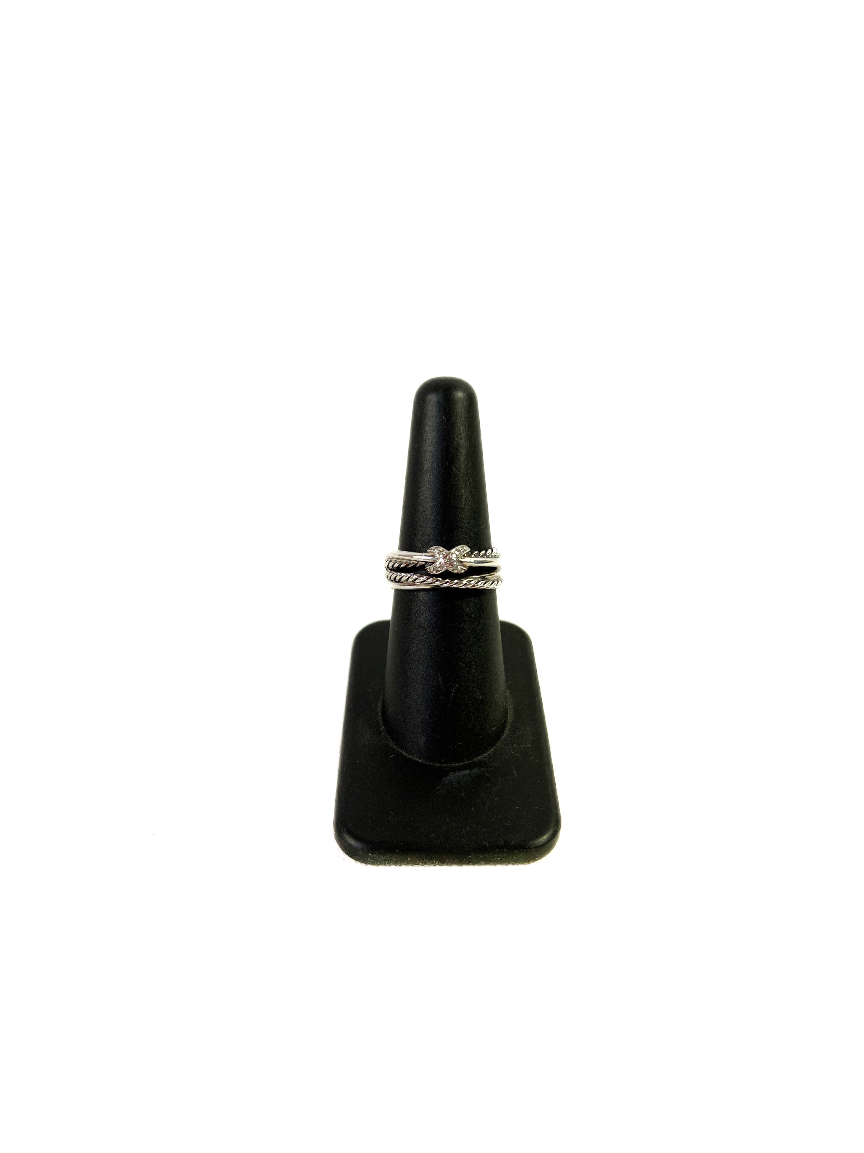 David Yurman X crossover sterling silver diamond ring