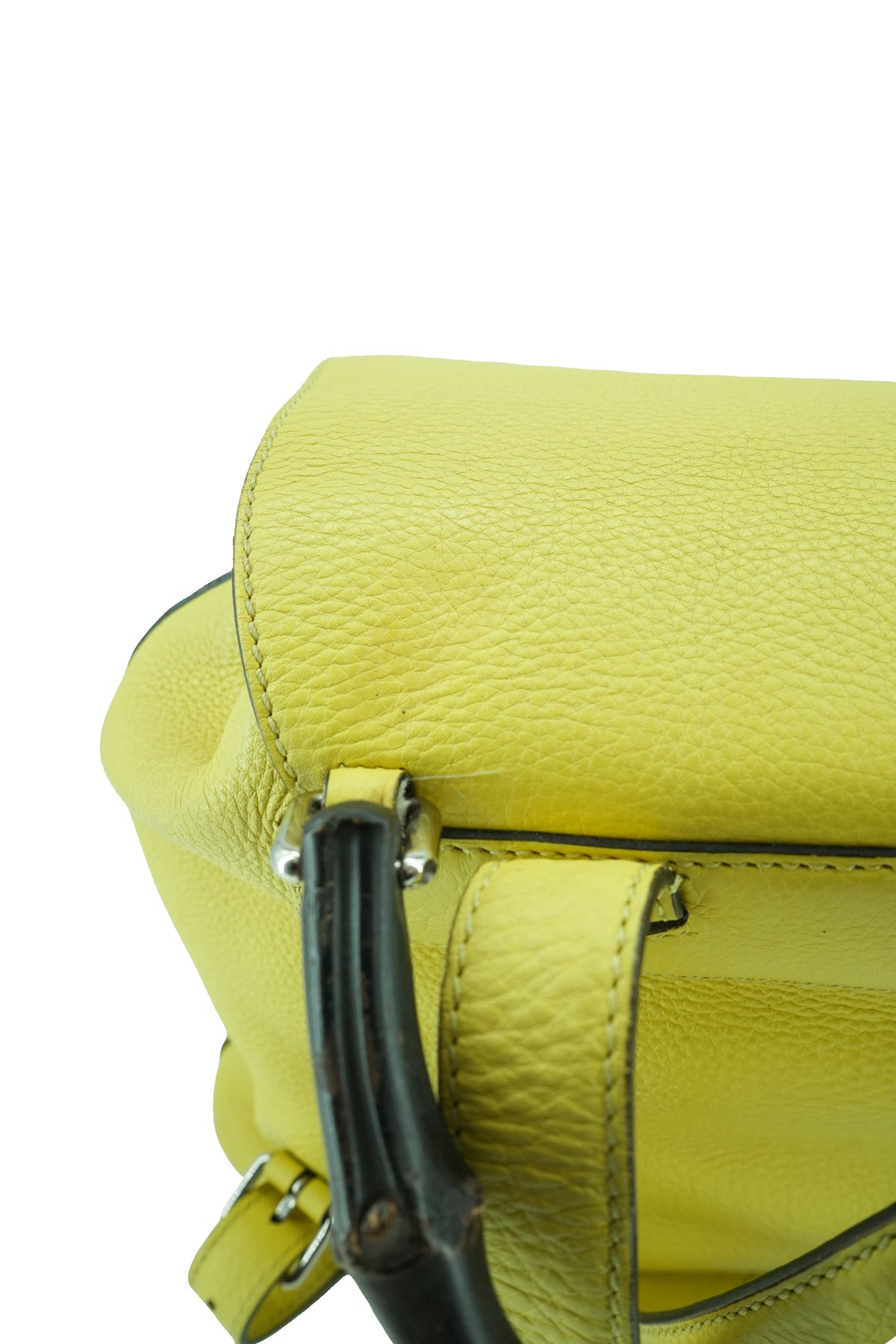 Gucci Chartreuse bamboo tassel backpack 493075
