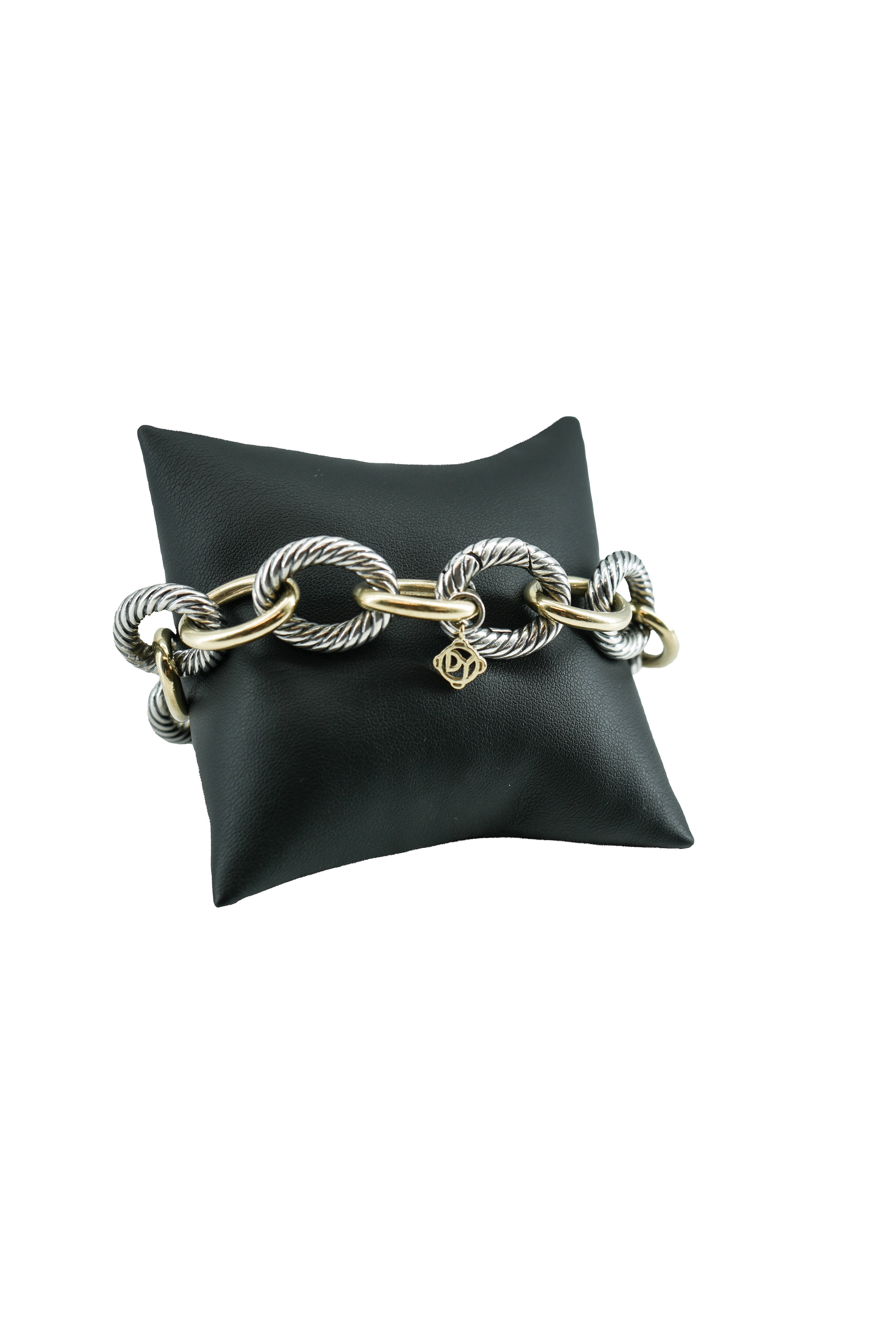 David Yurman sterling silver, yellow gold Oval link bracelet