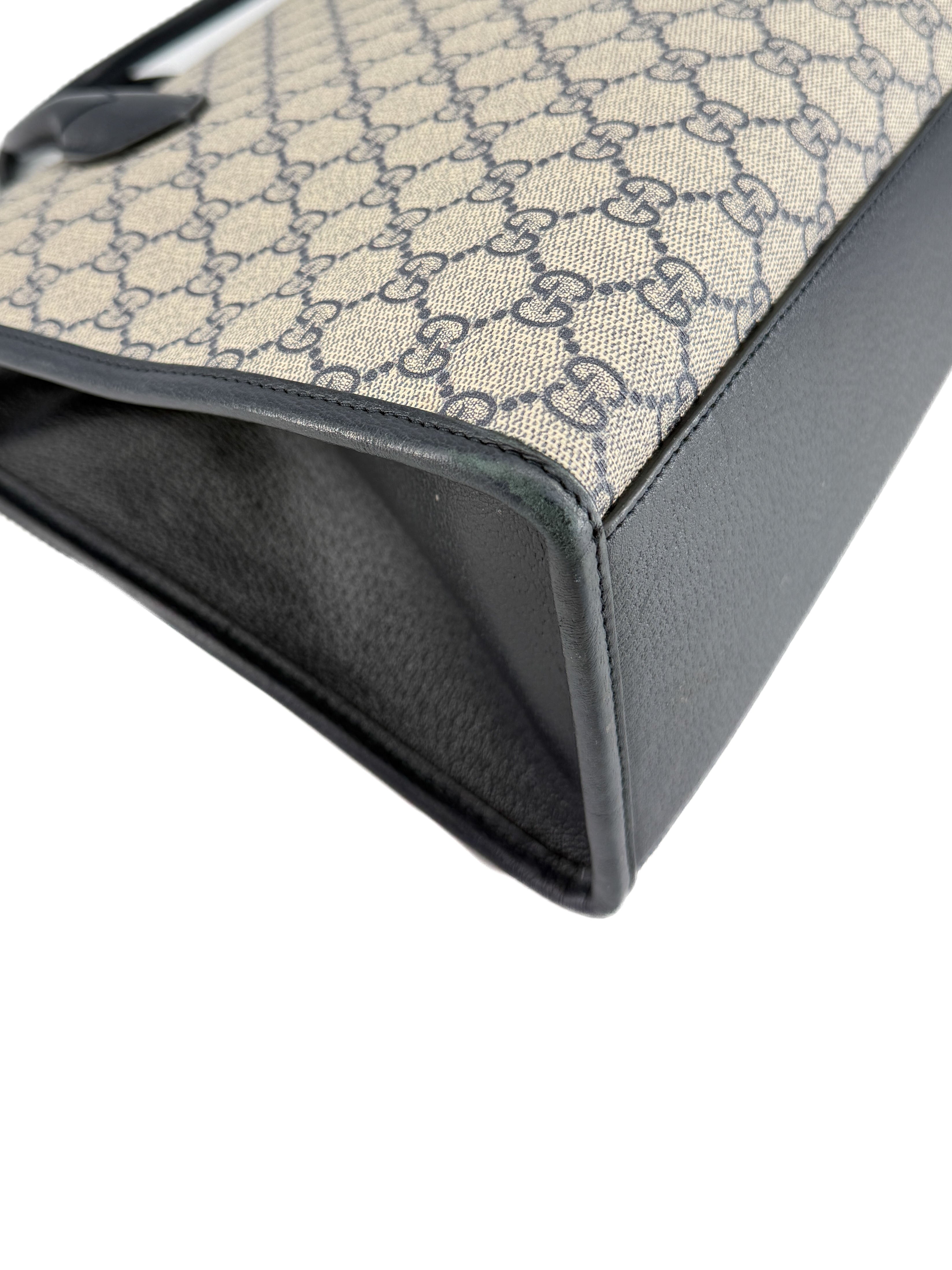 Gucci navy interlocking G small tote 659983 520981