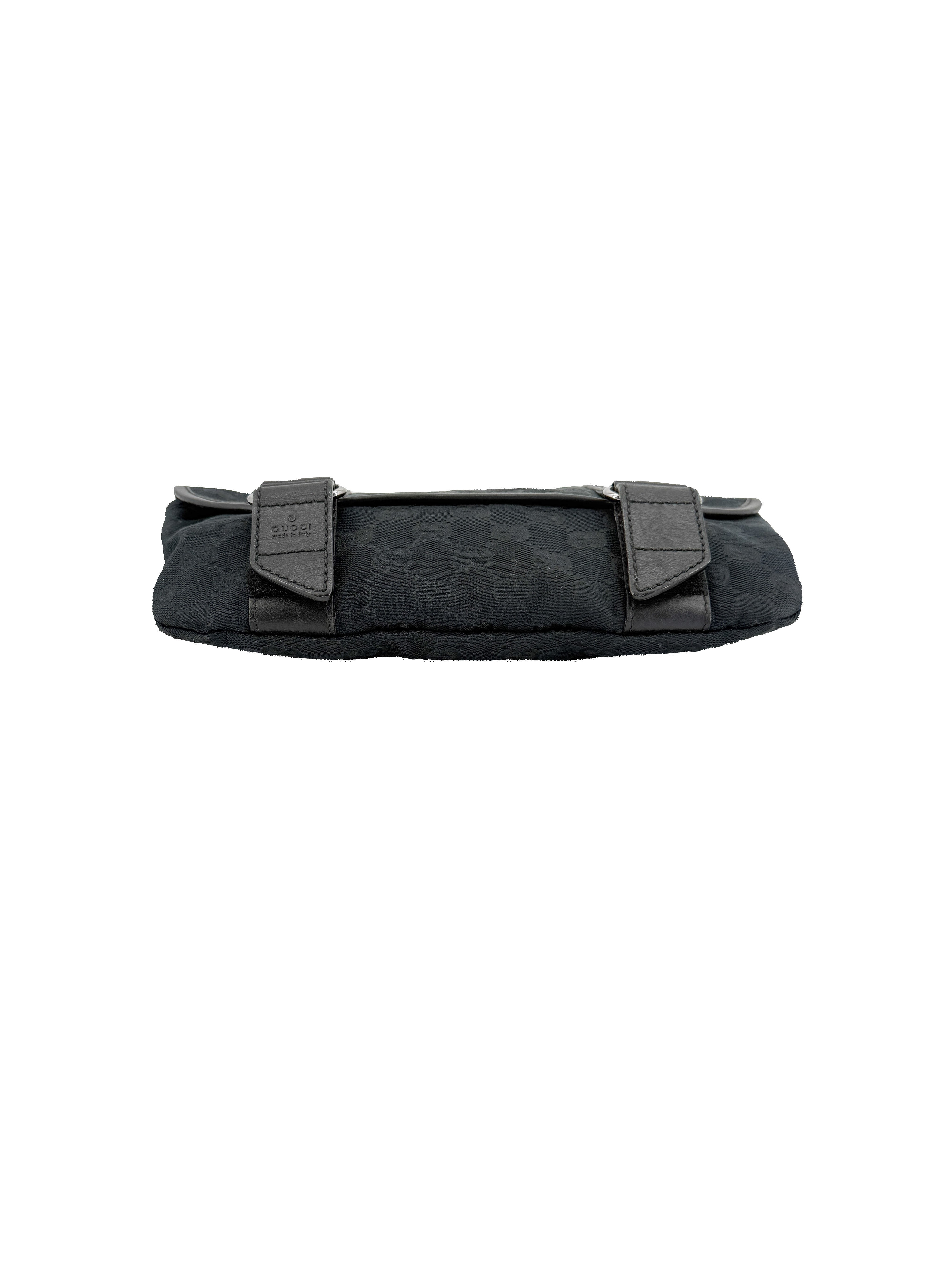 Gucci black perforated belt bag 145851 492695
