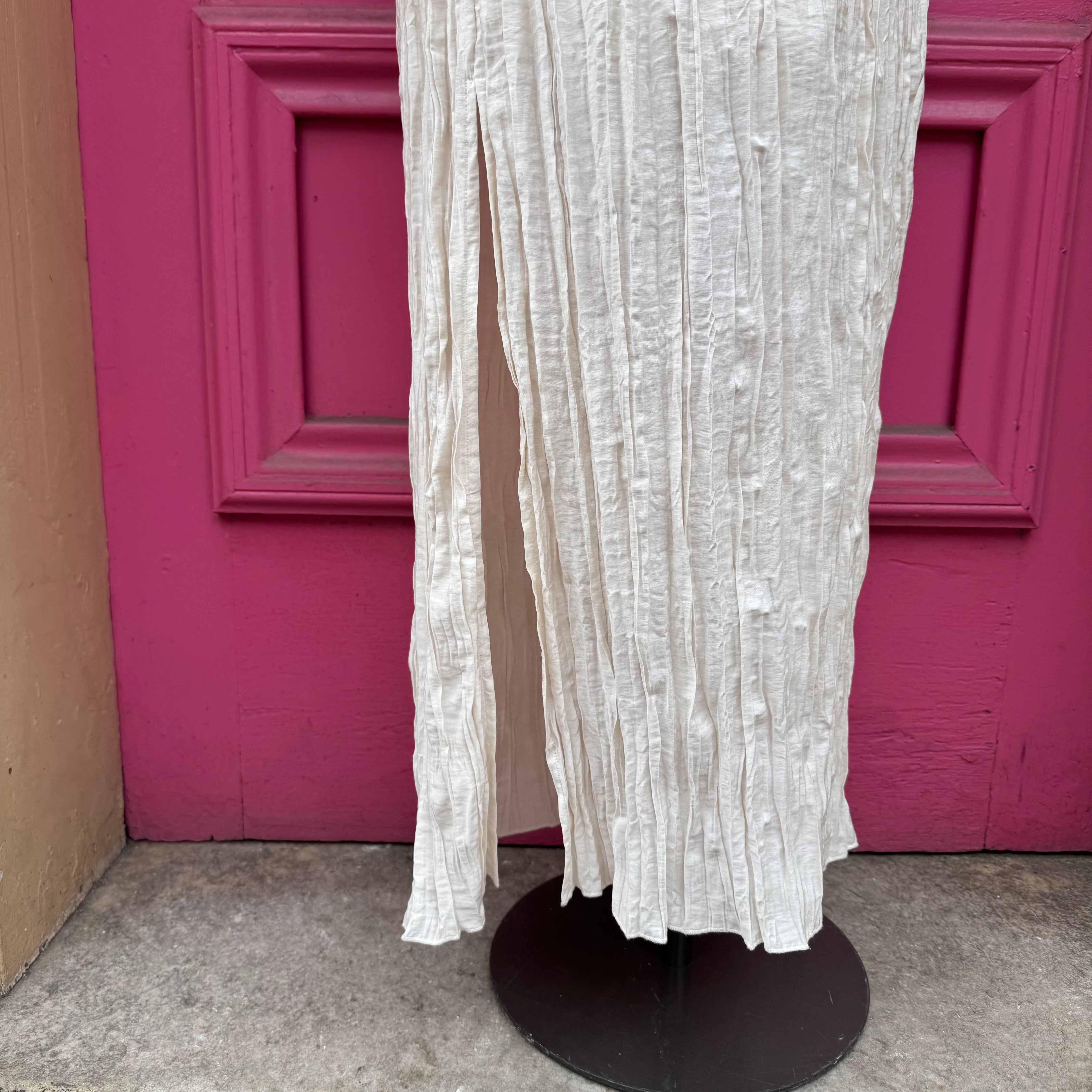 J. Crew cream pleated skirt size L NWT