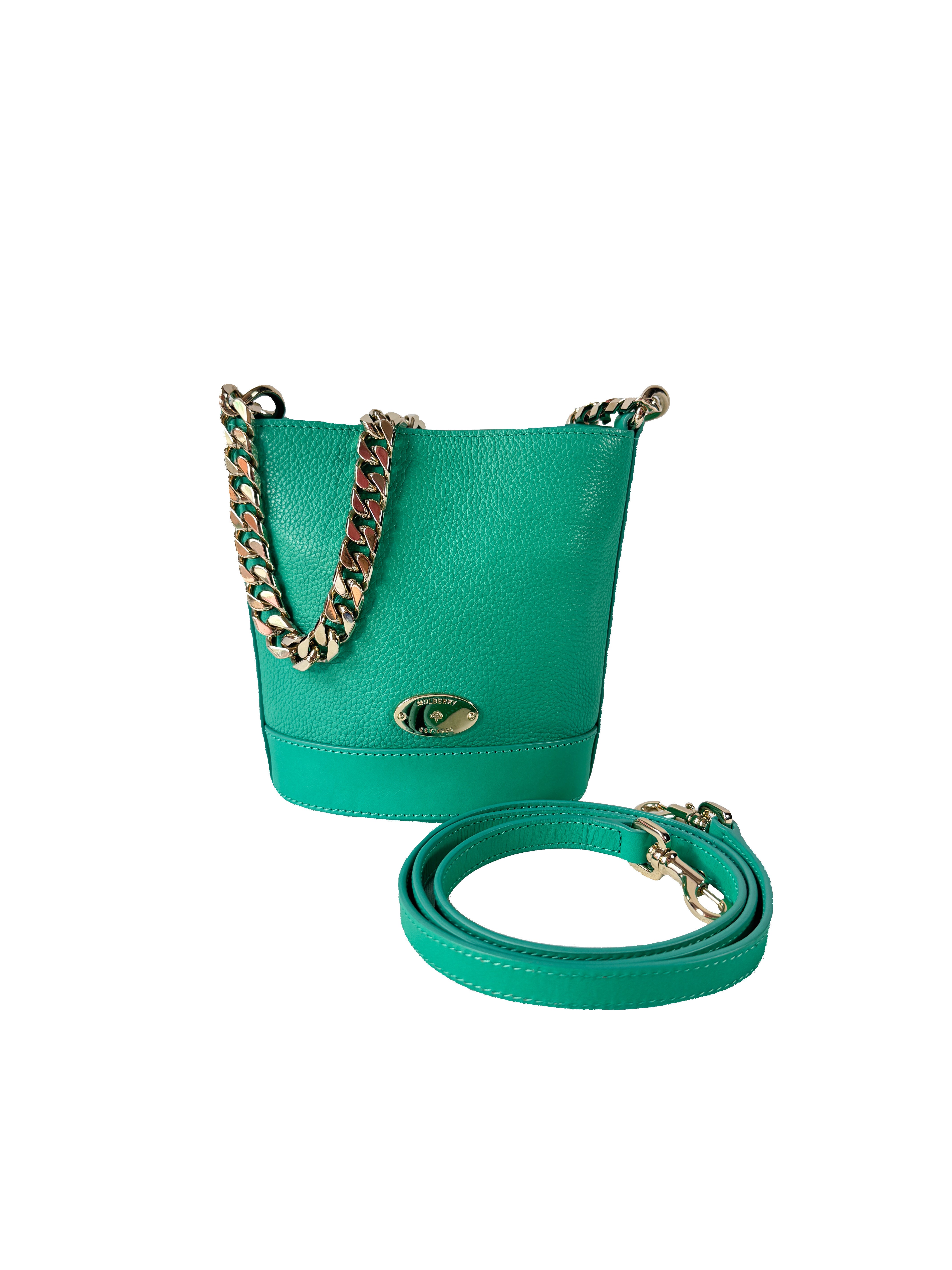 Mulberry green leather mini Jamie bucket bag 2289055