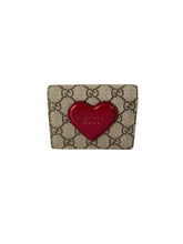 Gucci brown signature GG heart compact wallet 6488480416