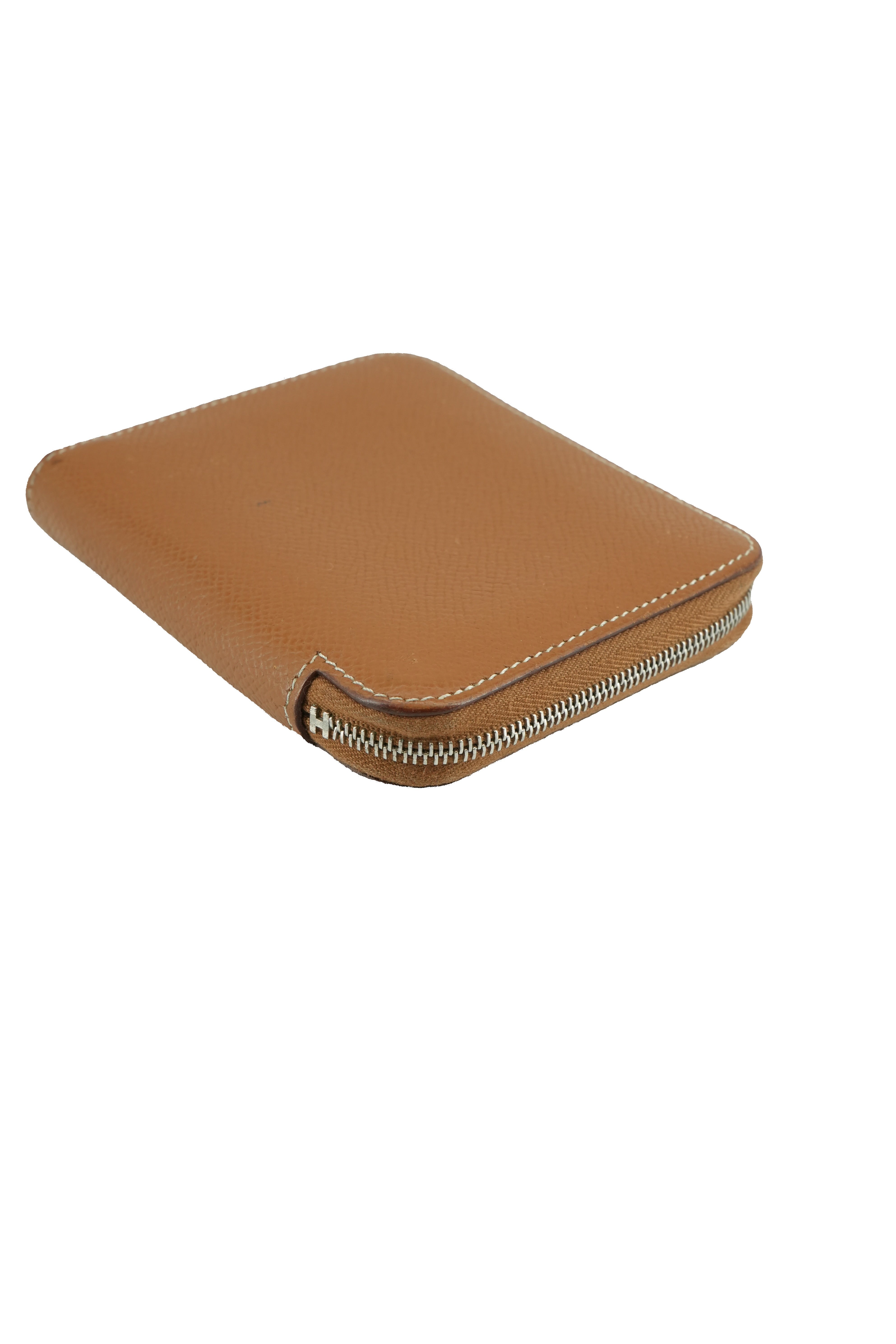 Hermès brown epsom Silkin' Compact wallet Square O