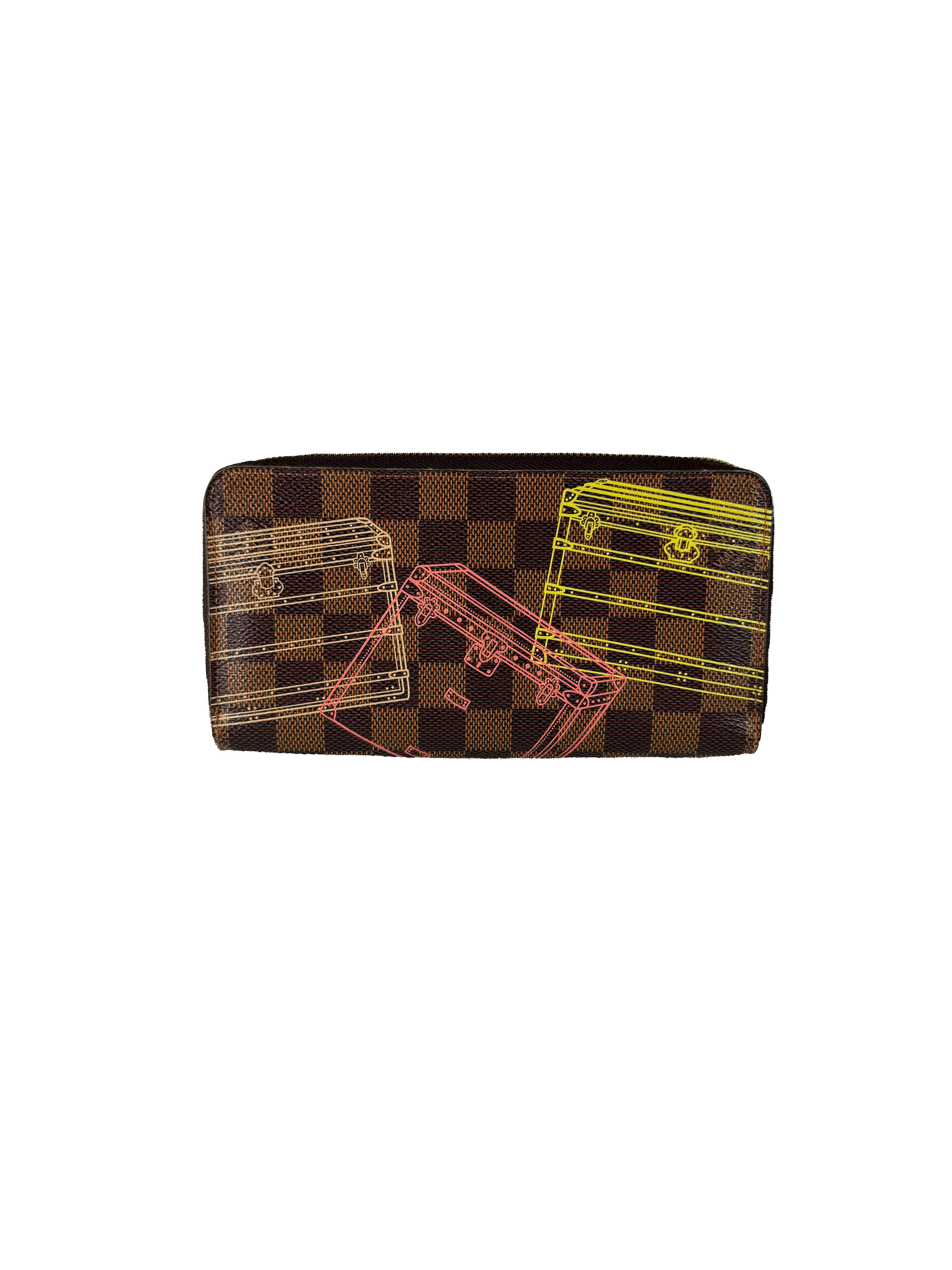 Louis Vuitton damier ebene 2014 Christmas animation Trunk zippy wallet CA4194