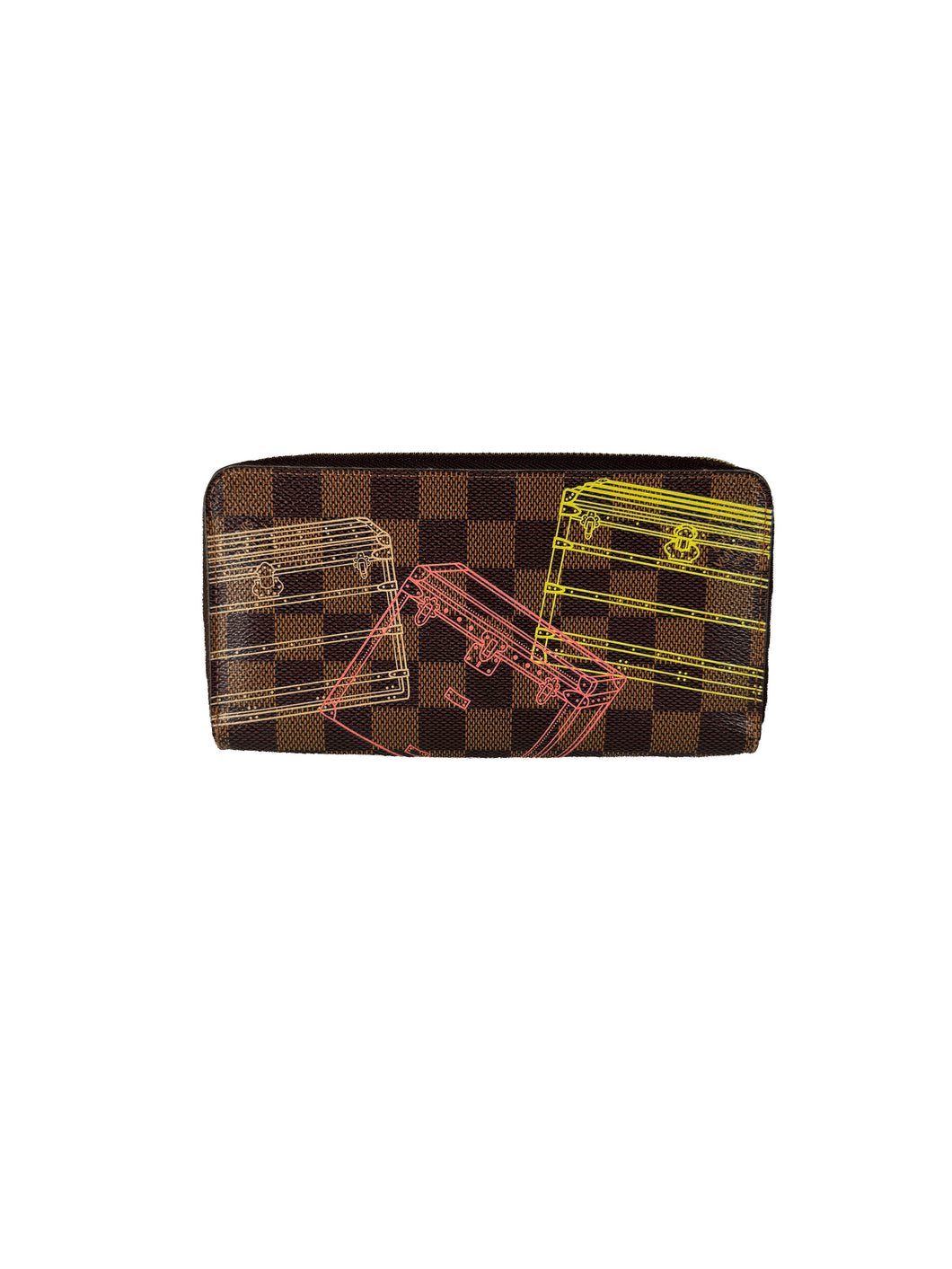 Louis Vuitton damier ebene 2014 Christmas animation Trunk zippy wallet CA4194