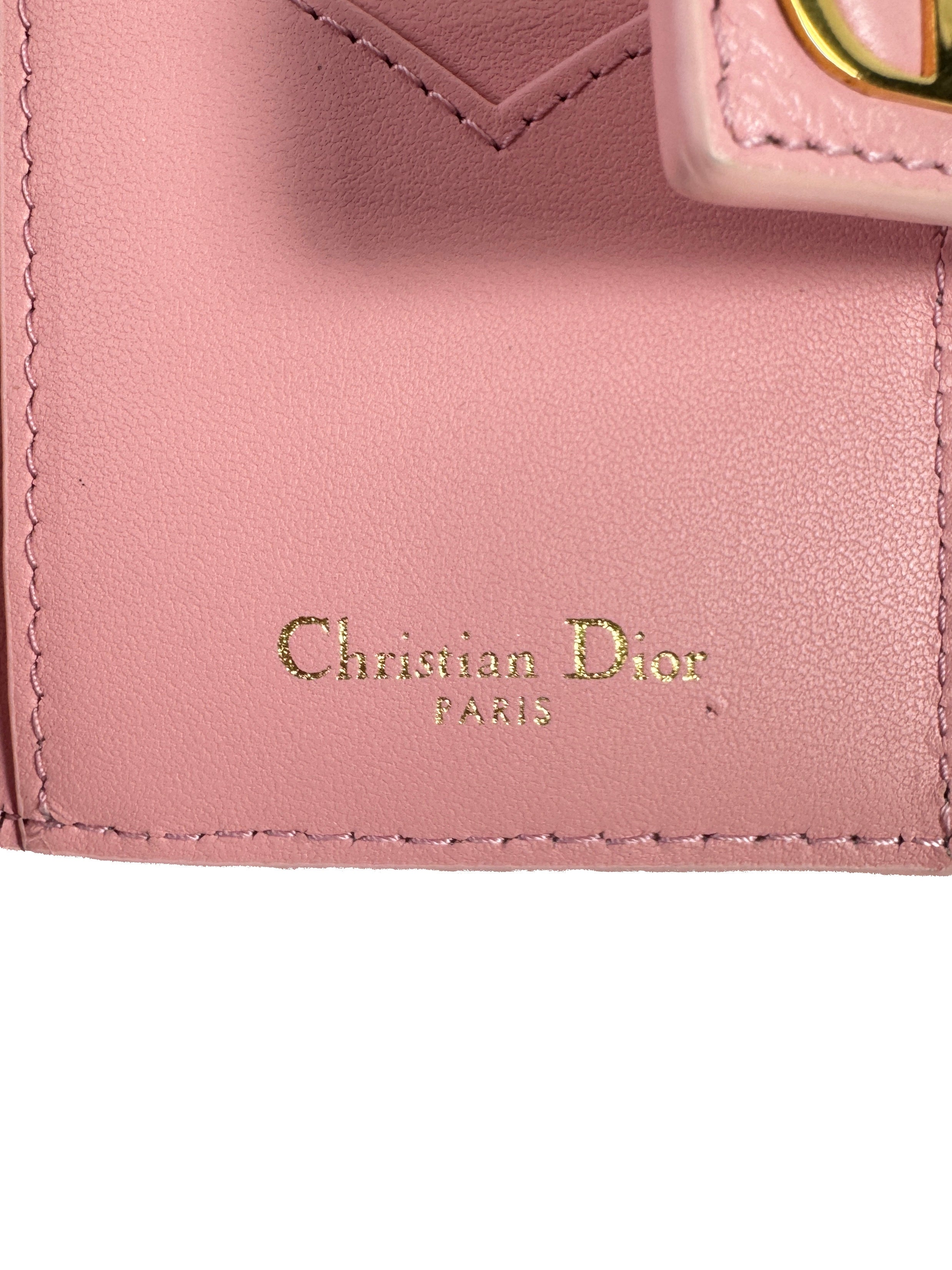 Dior pink Caro Dandelion card holder 97-MA-9293