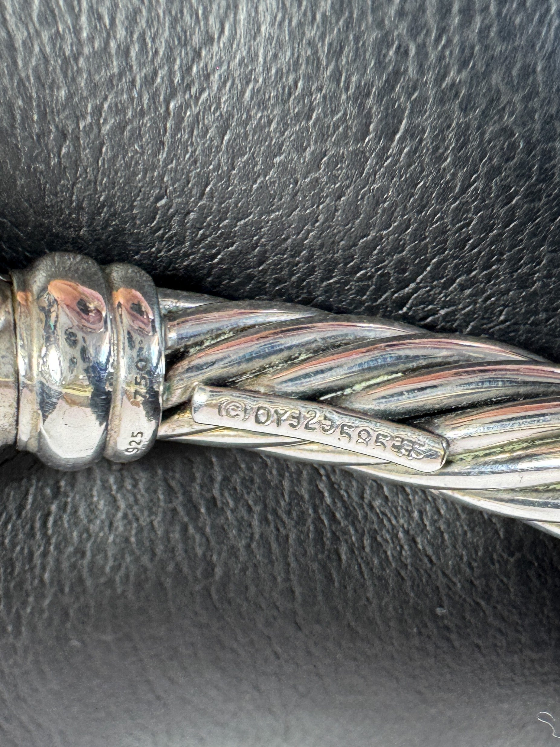 David Yurman sterling silver 14k gold Metro 7MM cable bracelet