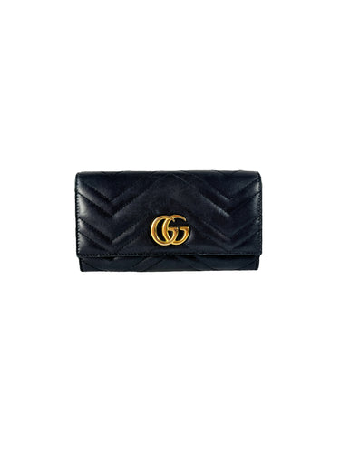 Gucci black leather Continental Marmont wallet 4434361147