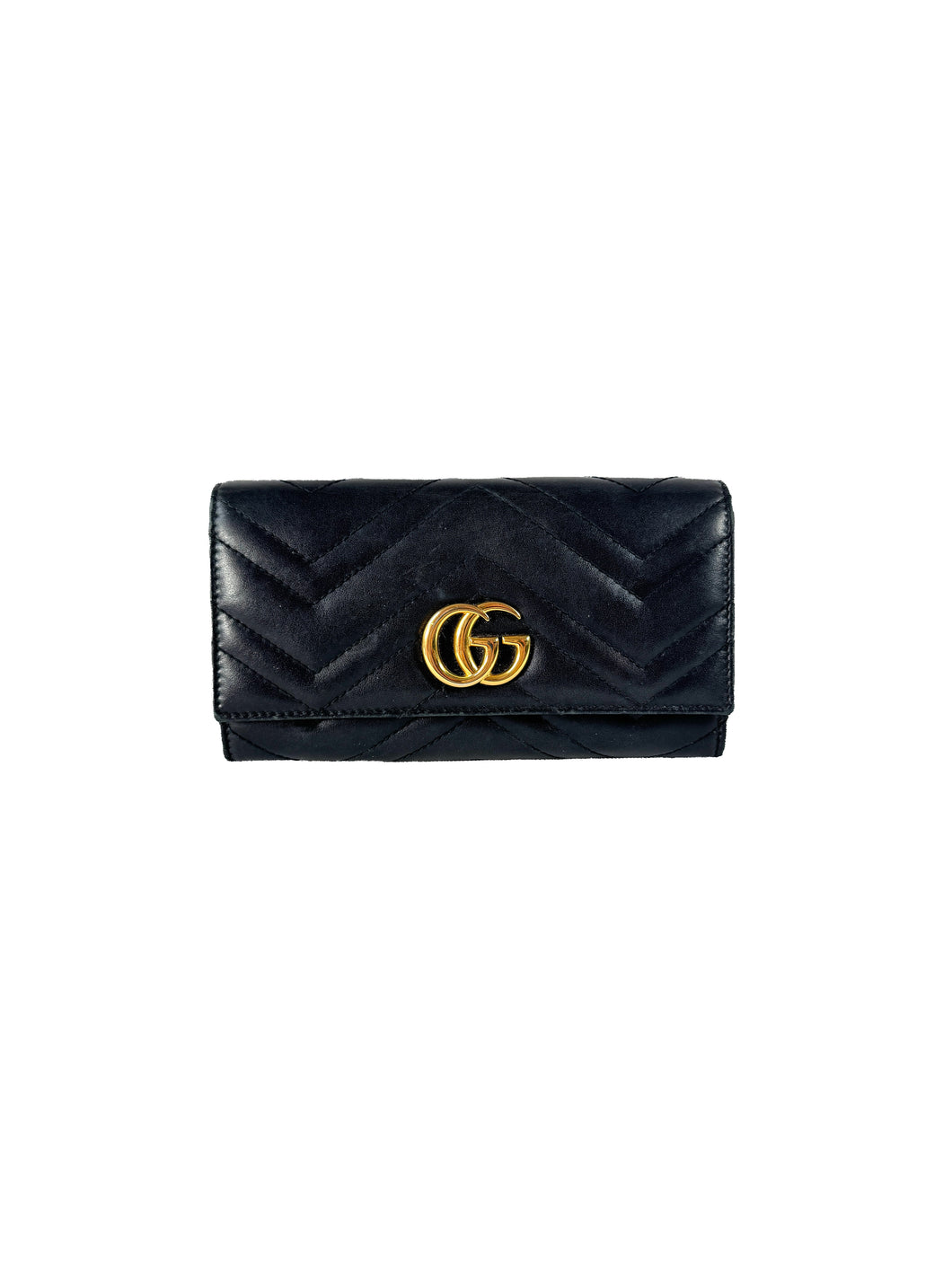 Gucci black leather Continental Marmont wallet 4434361147