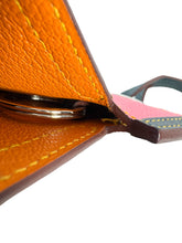 Hermès pink, dark green, yellow Camail bag charm G