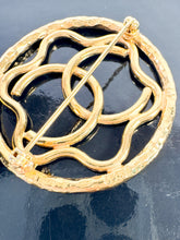 Chanel gold tone hammered CC vintage brooch