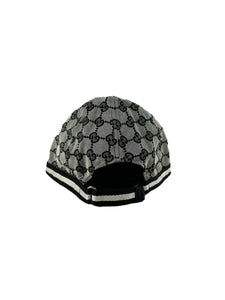 Gucci black gray signature hat size XS