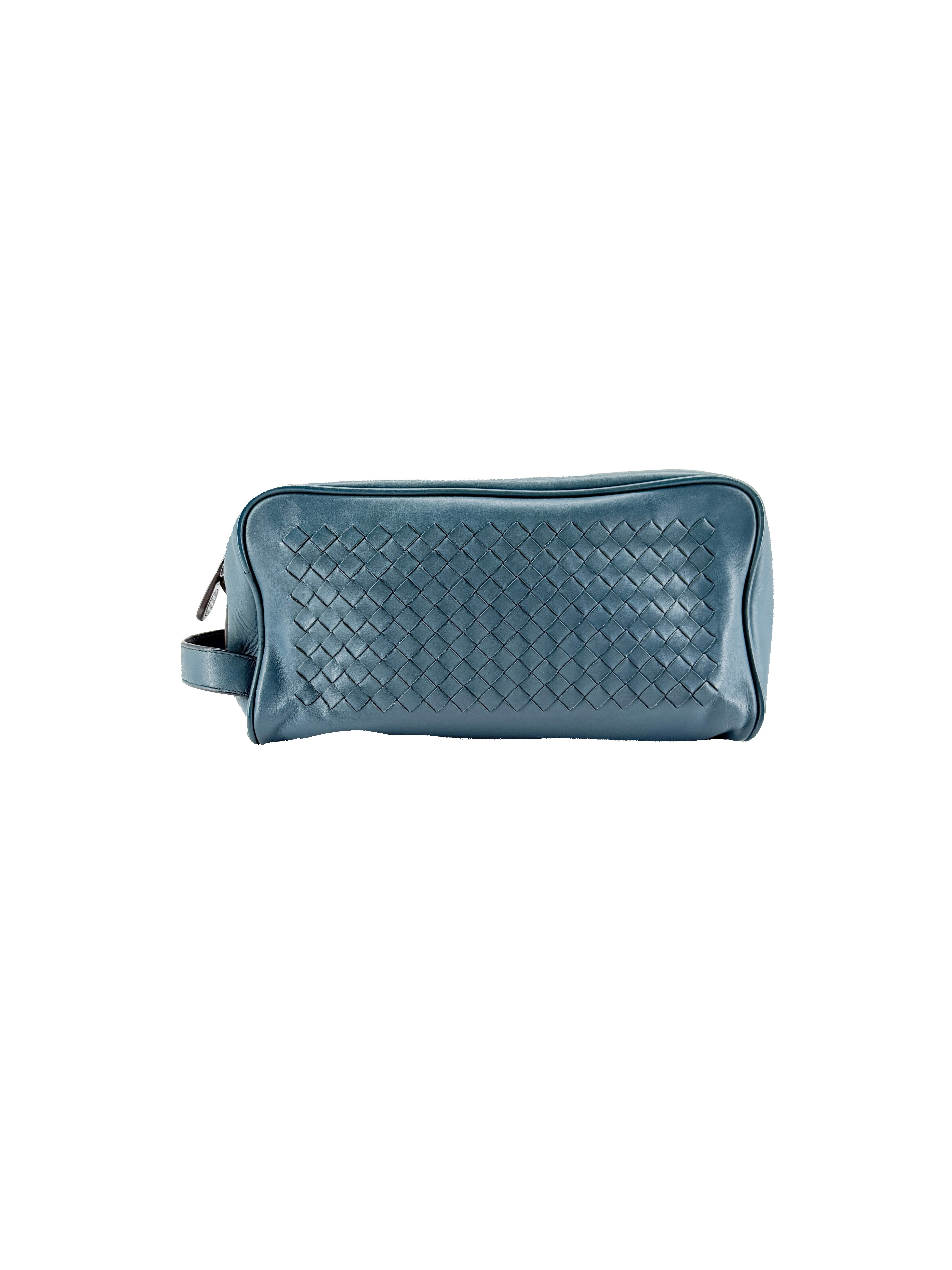 Bottega Veneta teal Intrecciato toiletry bag B07690618B