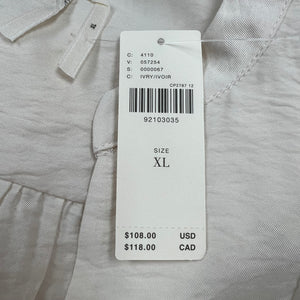 Anthropologie cream long sleeve top size XL NWT