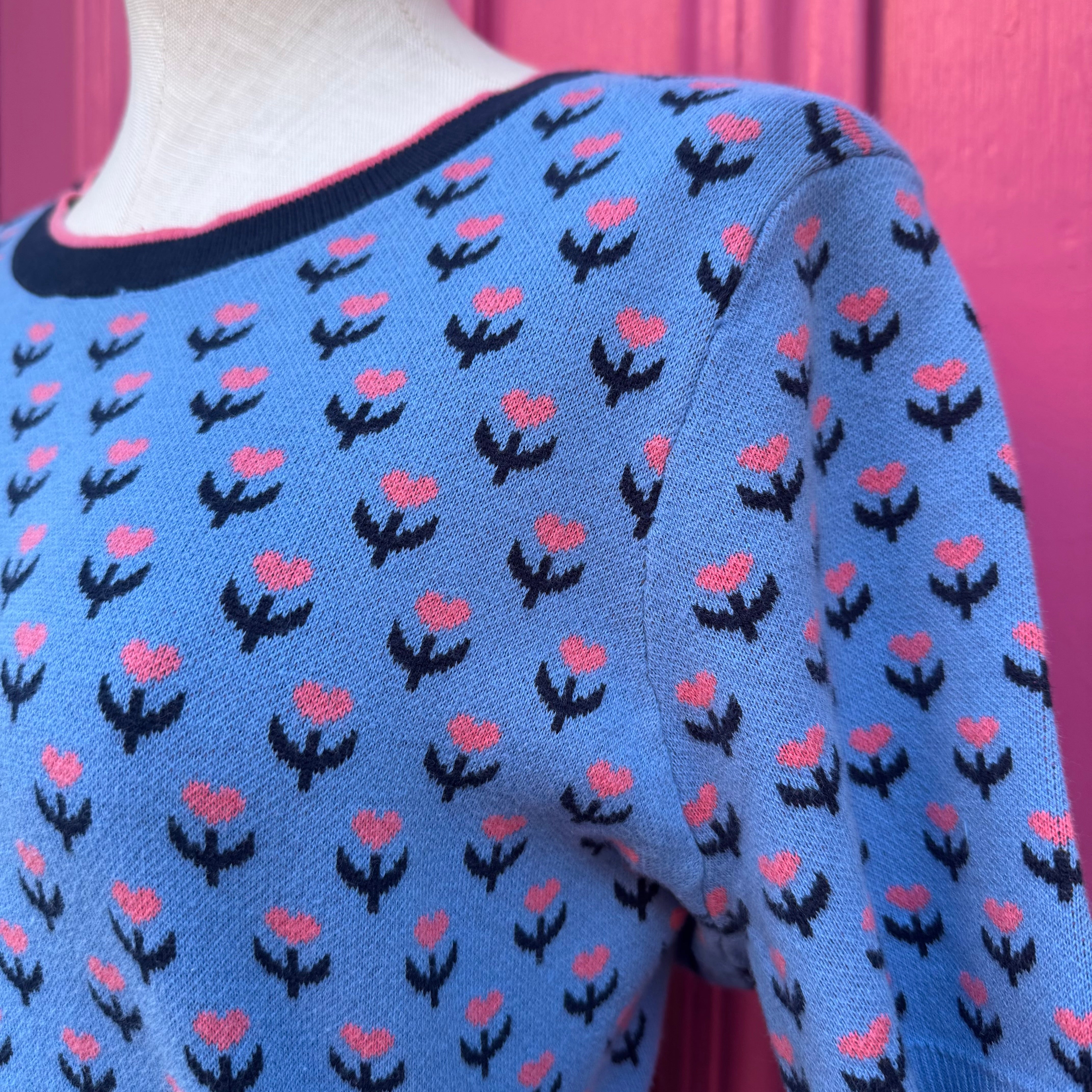 Draper James blue pink knit short sleeve dress size 1X