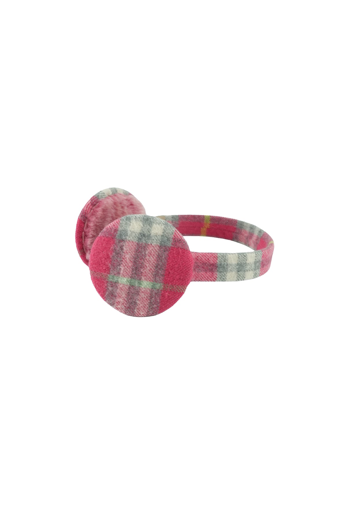 Burberry pink plaid cashmere earmuffs