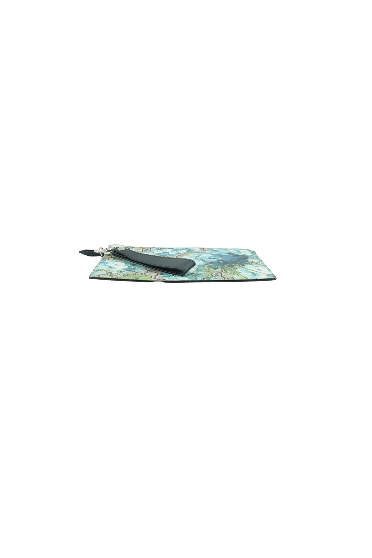Gucci GG Supreme Blooms blue floral wristlet 546349-1147