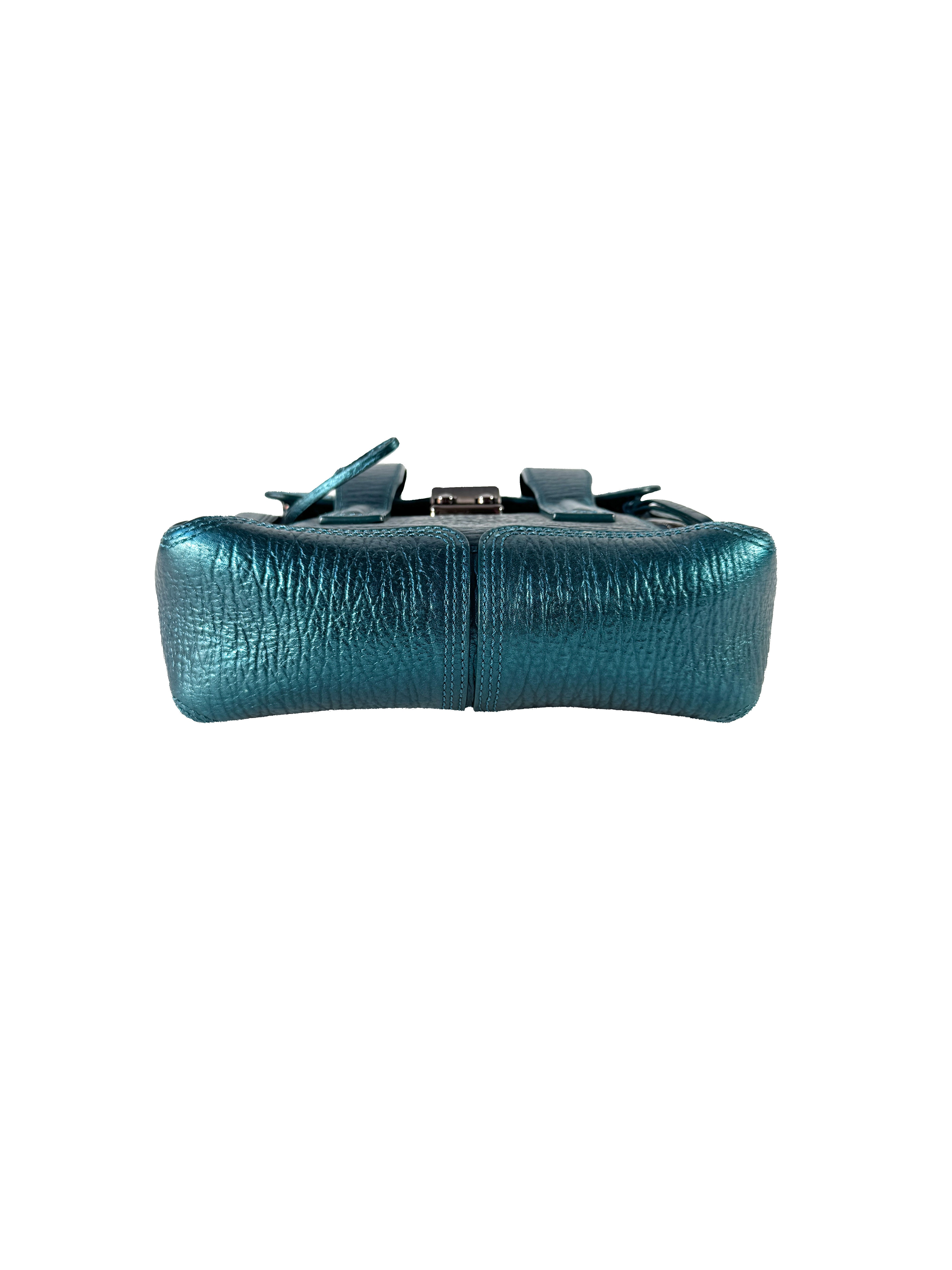 3.1 Phillip Lim teal metallic nano Pashli satchel