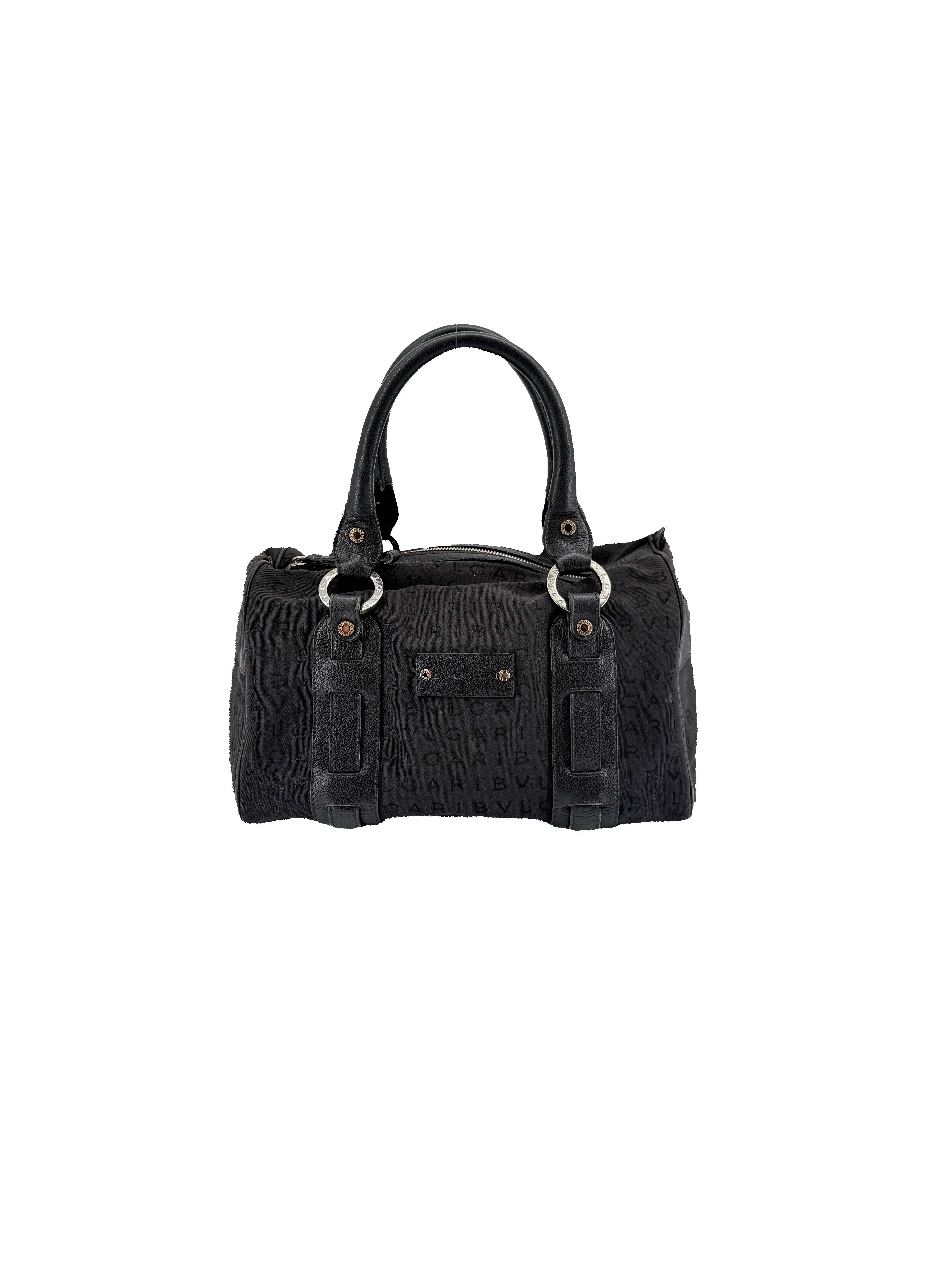 BVLGARI✨️Logo Mania Pouch Pen Case BK BVLGARI black logo mania satchel