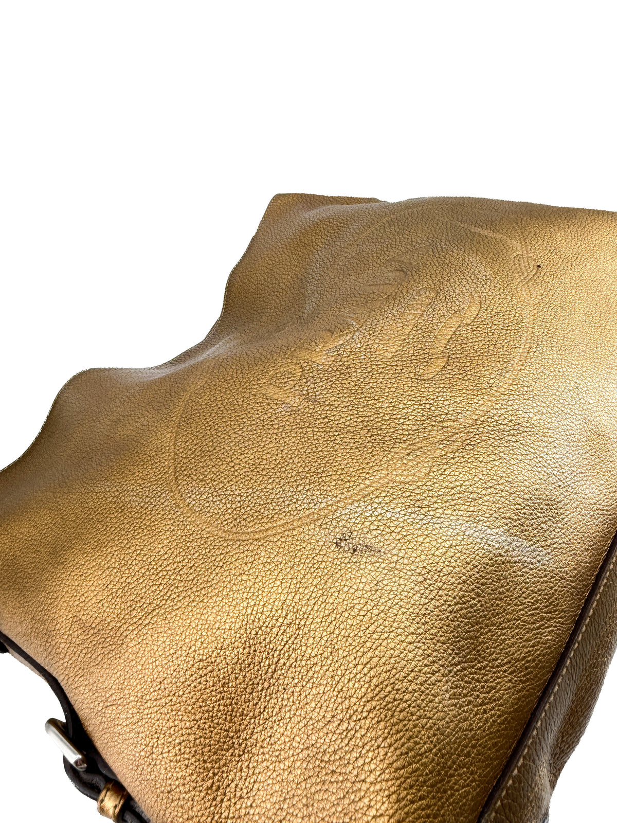 Prada gold metallic leather shoulder bag *as is*